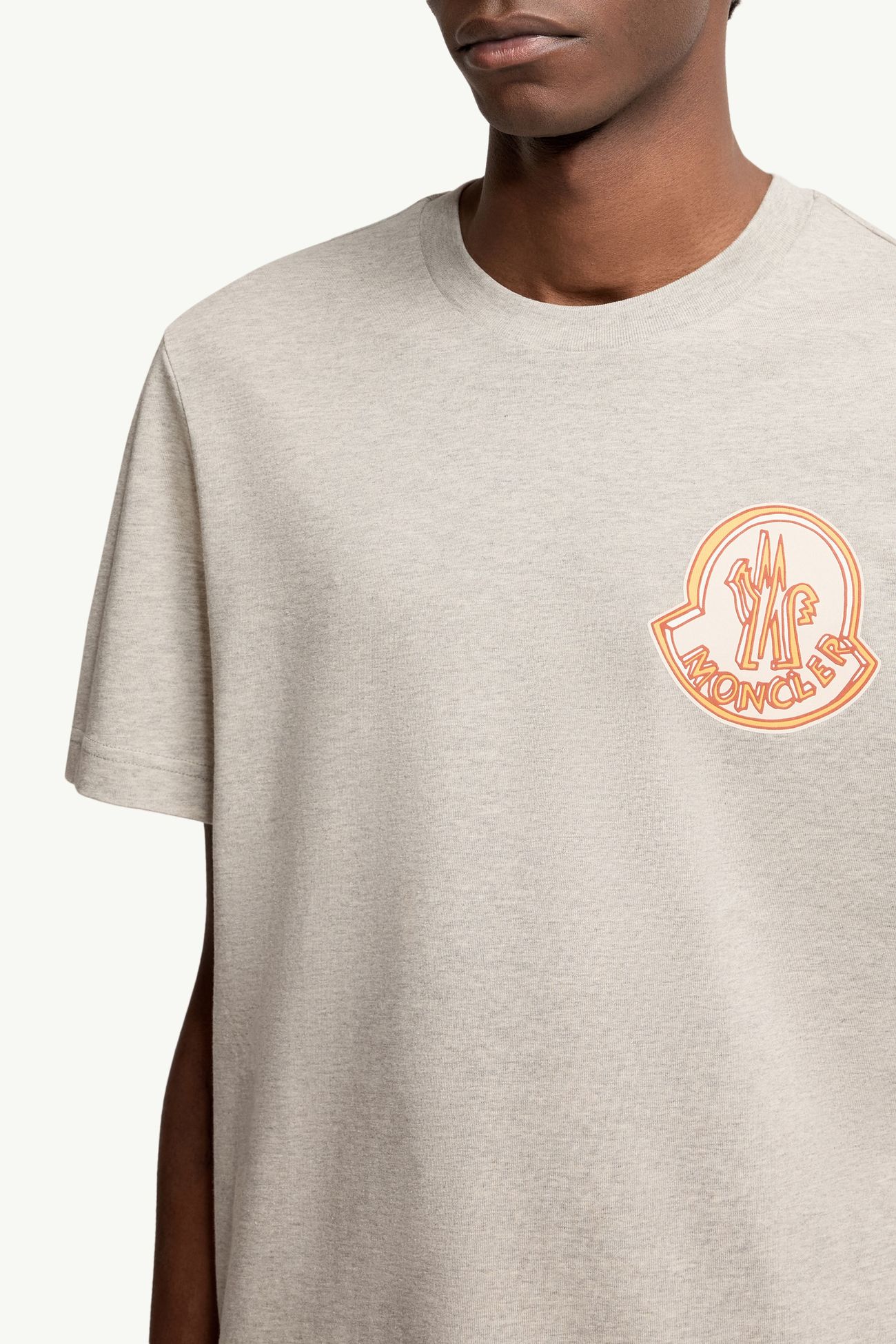 Camiseta de algodón con logotipo Hombre Verde claro Moncler 5