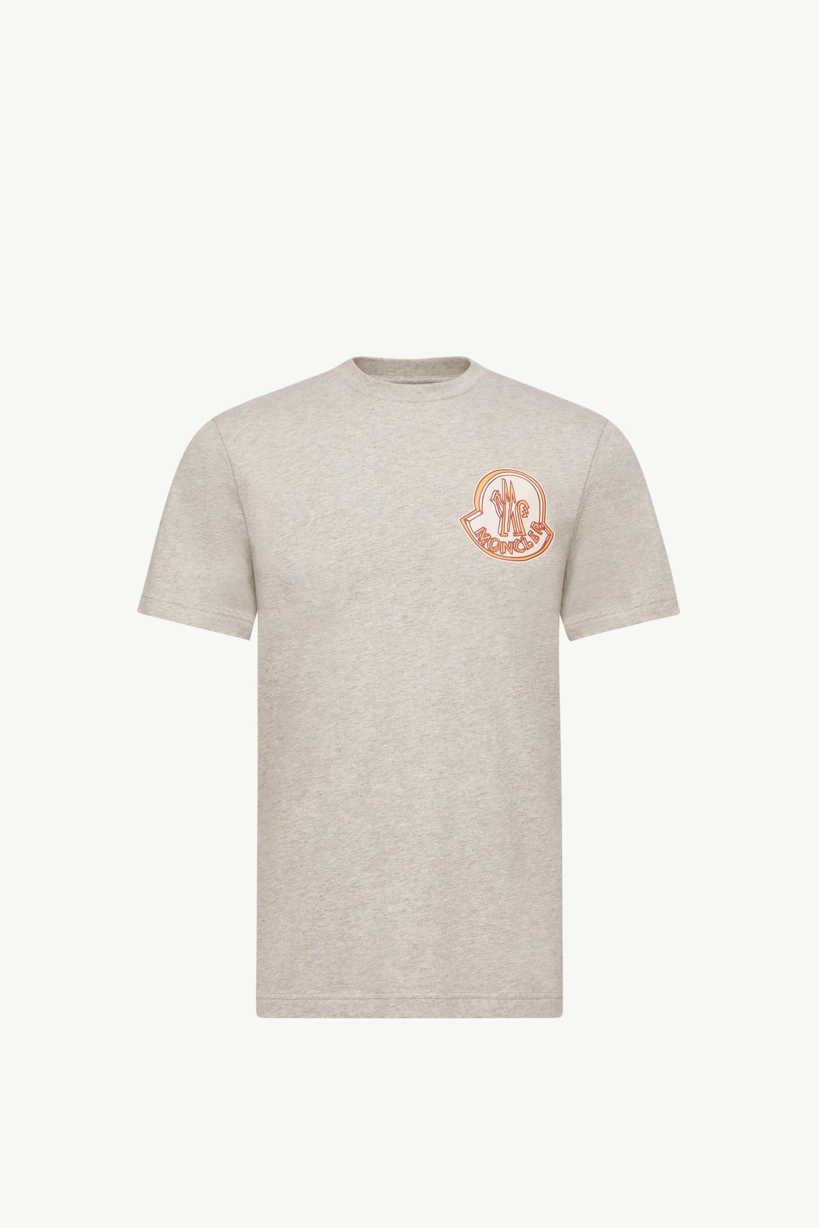 Logo Cotton T-Shirt Men Light Gray Moncler