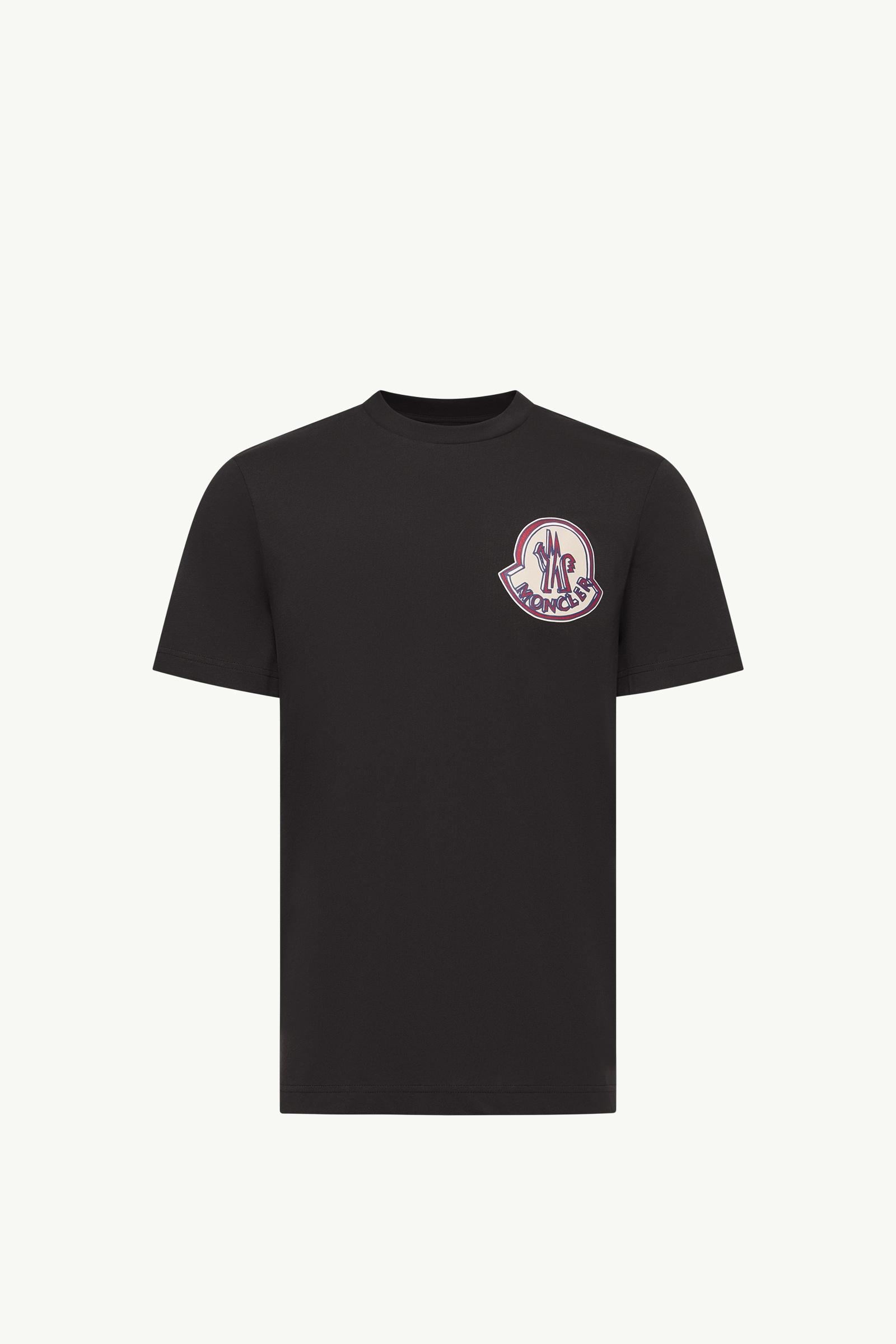 Black Logo Cotton T-Shirt - Polos & T-shirts for Men | Moncler US