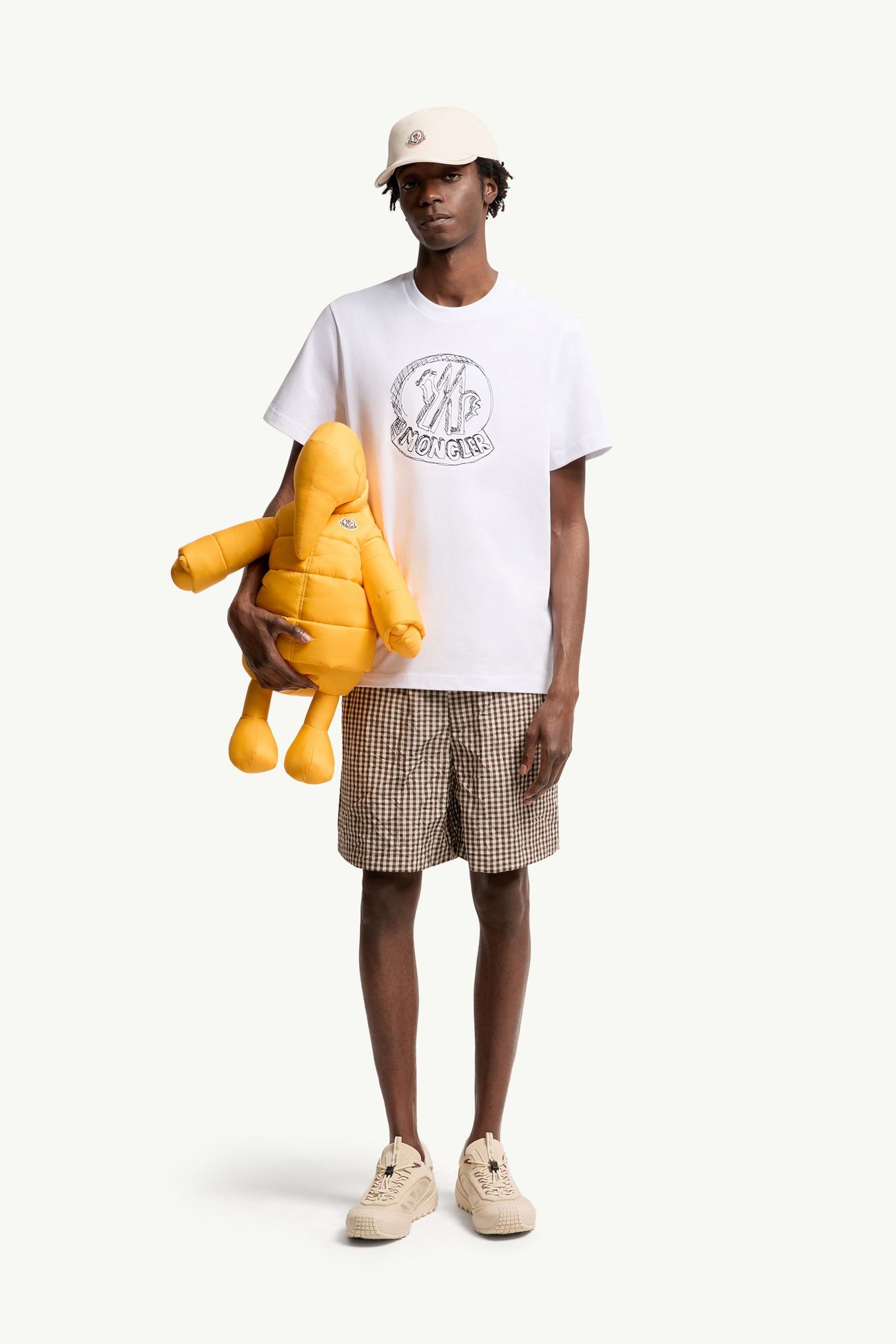 Sketch T-Shirt aus Baumwolle mit besticktem Logo Herren Weiß Moncler 0