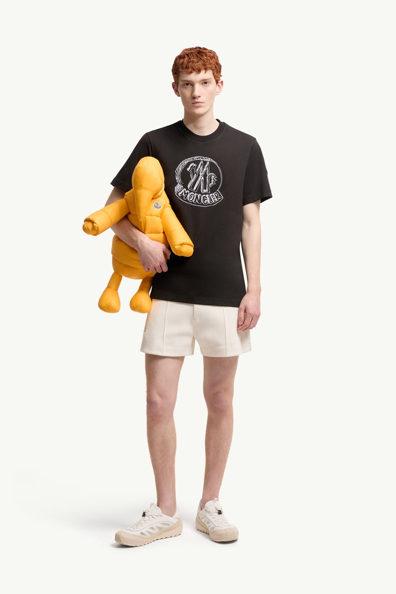 Sketch Embroidered Logo Cotton T-Shirt Men Black Moncler 0