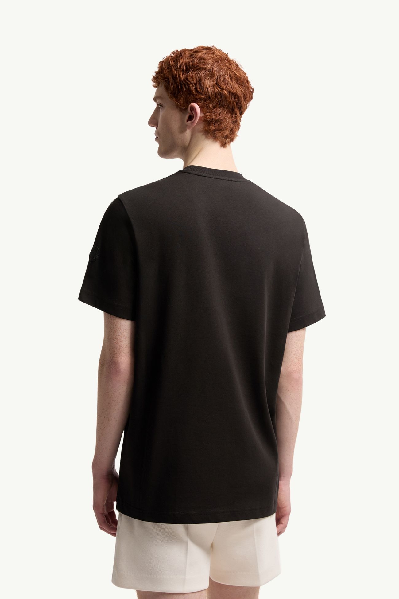 T-shirt en coton à logo brodé effet croquis Hommes Noir Moncler 4