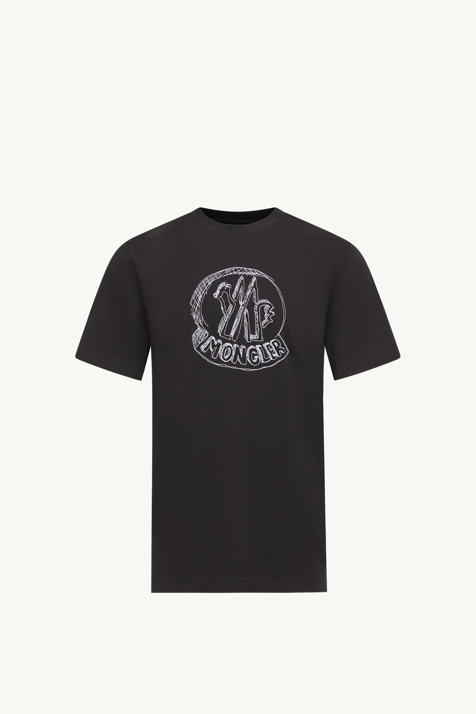 Sketch T-Shirt aus Baumwolle mit besticktem Logo Herren Schwarz Moncler, 1 of 0