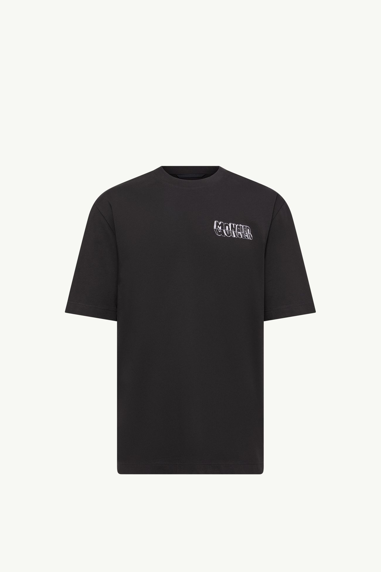 T-shirt en coton à logo brodé effet croquis Hommes Noir Moncler 2