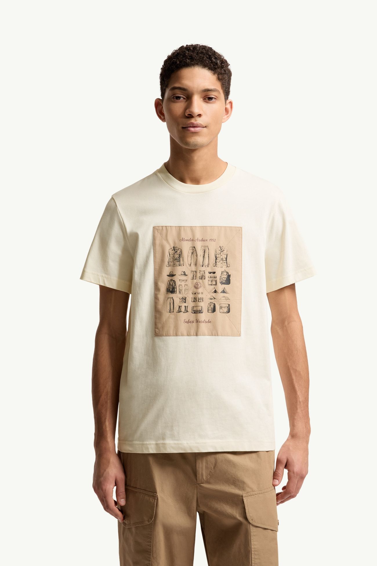 Safari Wardrobe印花棉質T恤 男士 白色 Moncler 3