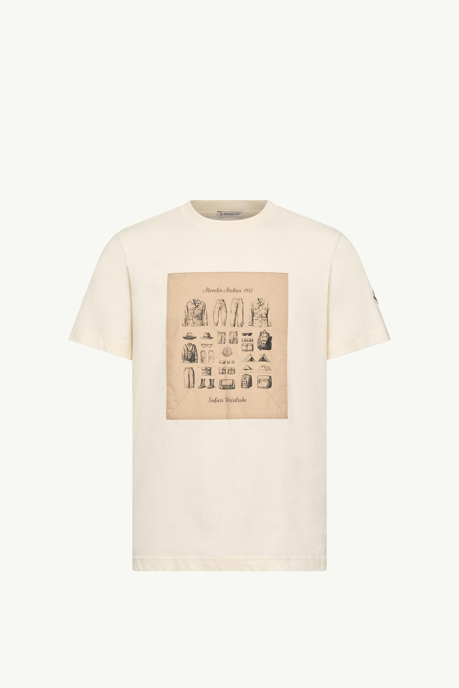 Safari Wardrobe Print Cotton T-Shirt Men White Moncler, 1 of 0