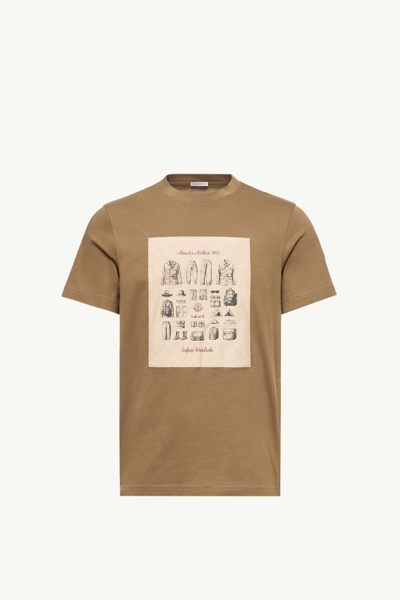 T-shirt in cotone stile safari con stampa Uomo Verde Oliva Moncler 2