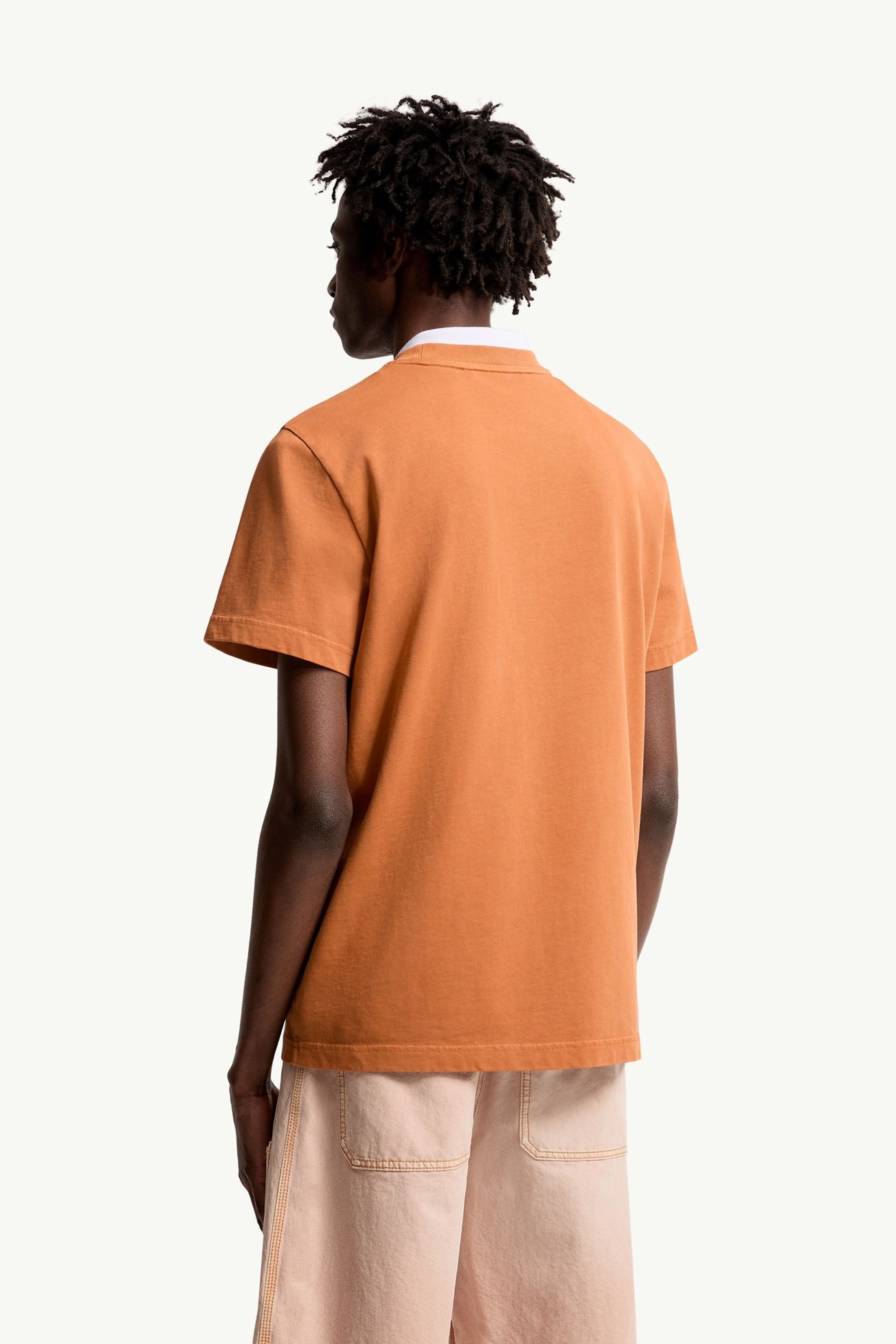 T-shirt en coton à logo Hommes Orange Moncler 4