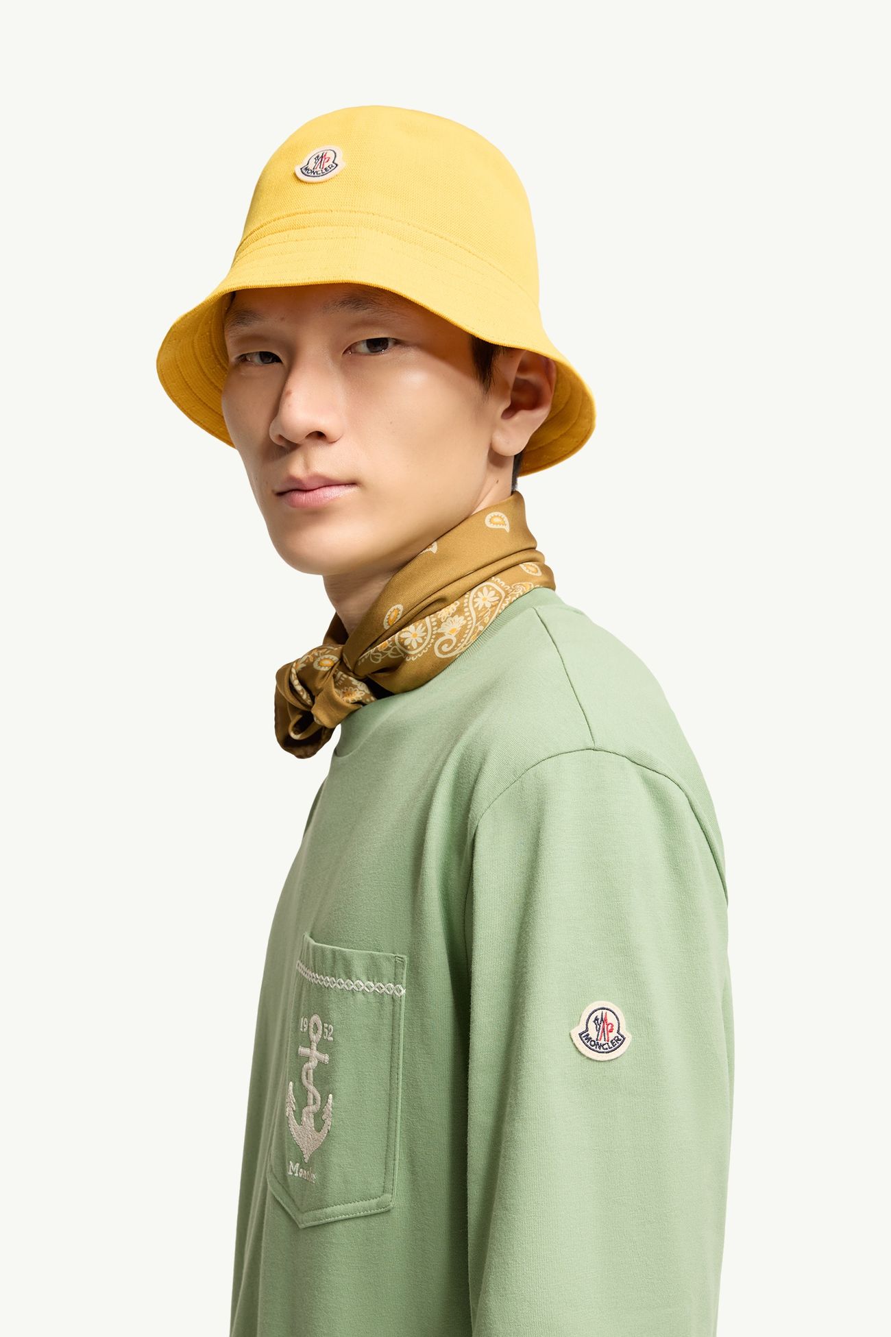 男士船锚刺绣棉质T恤 男士 绿色 Moncler 1