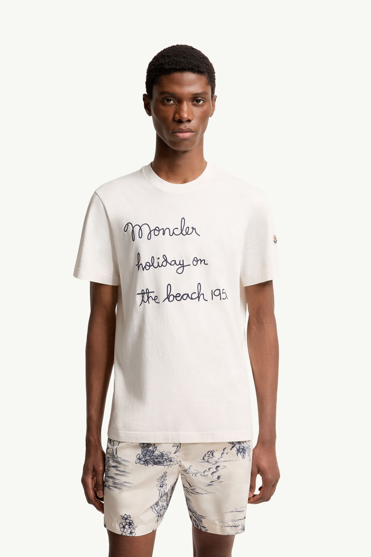 Besticktes T-Shirt aus Baumwolle Herren Weiß Moncler 3