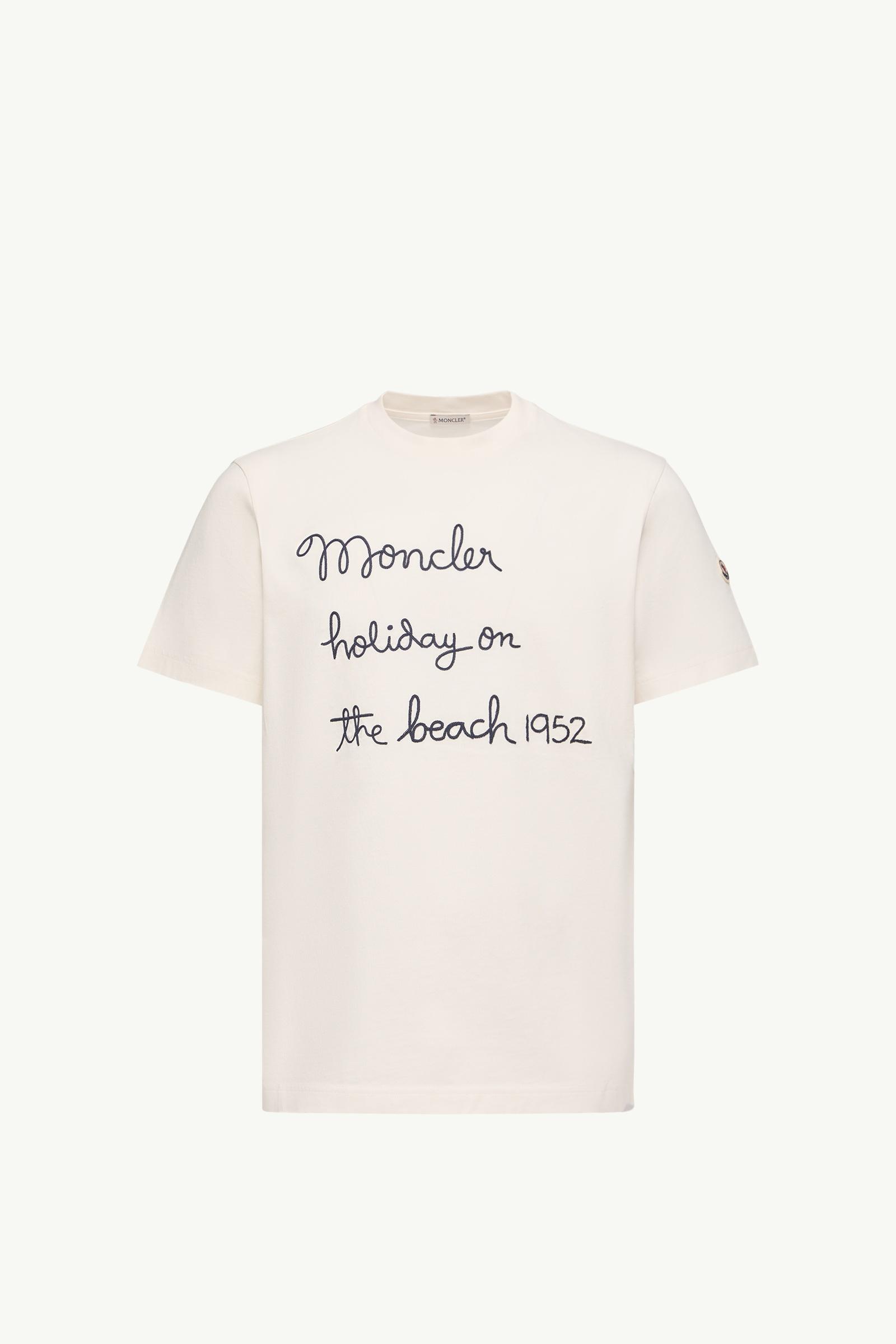 Embroidered Cotton T-Shirt Men White Moncler, 1 of 0