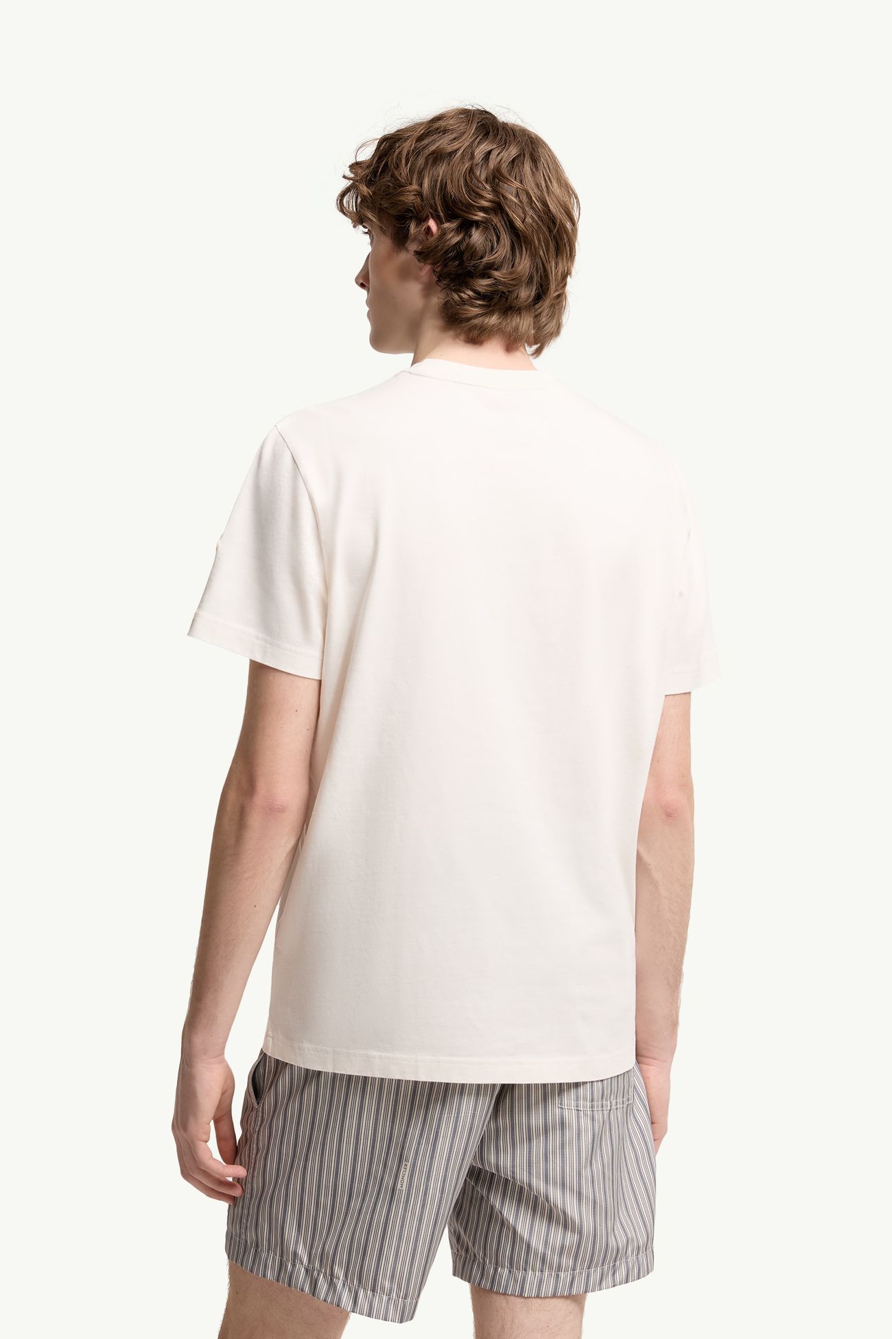 T-shirt ricamata in cotone Uomo Bianco Moncler 4