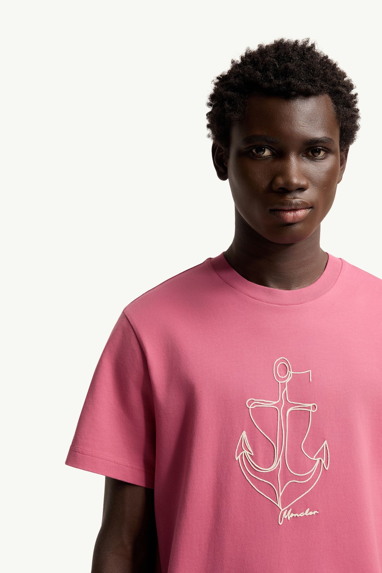 Besticktes T-Shirt aus Baumwolle Herren Violett Moncler 5