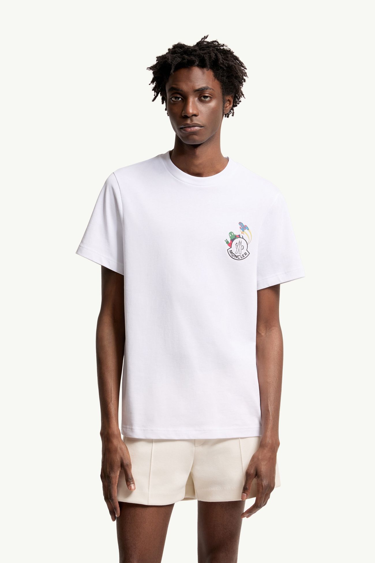 T-shirt in cotone con motivo spazio MonDuck Uomo Bianco Moncler 3
