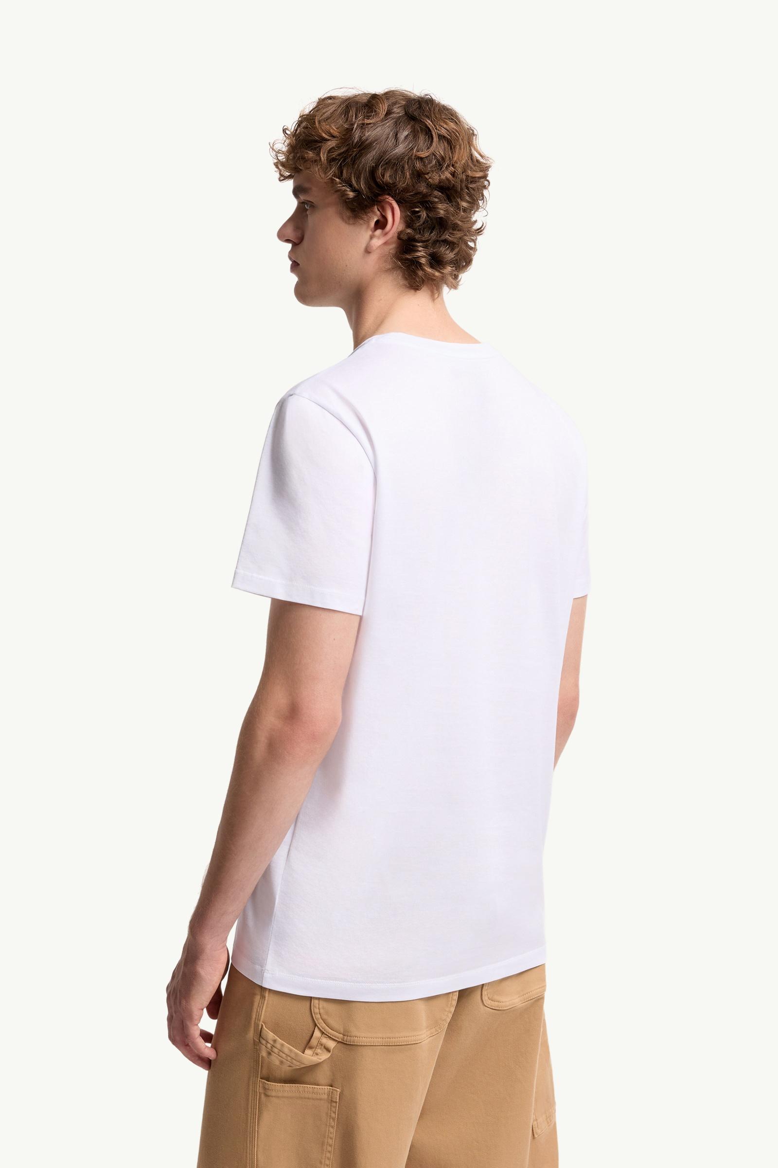 Optical White Double Logo Patch Cotton T-Shirt - Polos & T-shirts