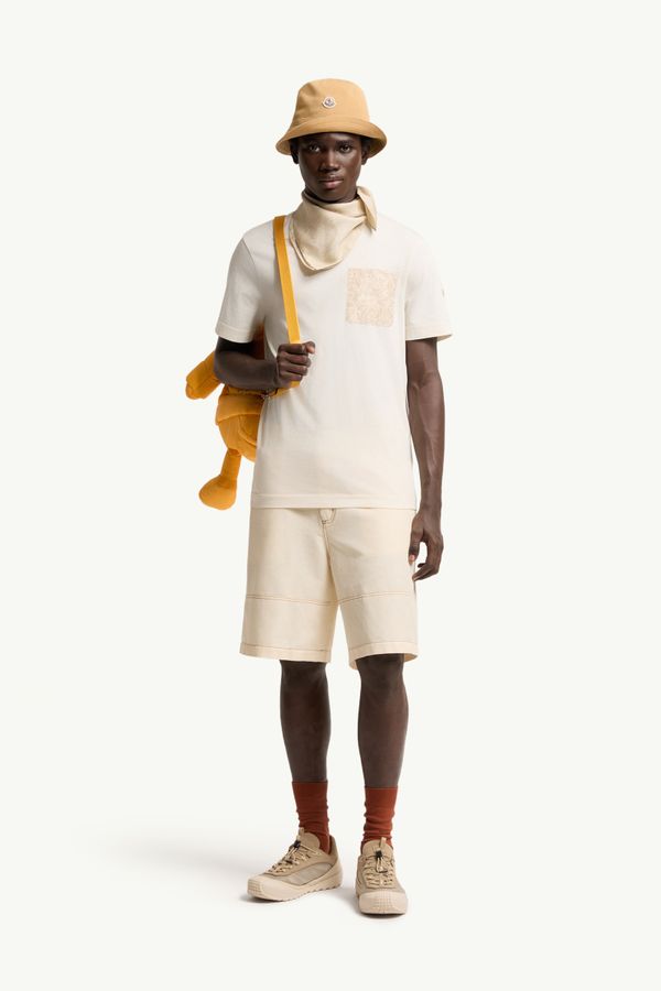 Paisley Print Cotton T-Shirt Men White Moncler 0