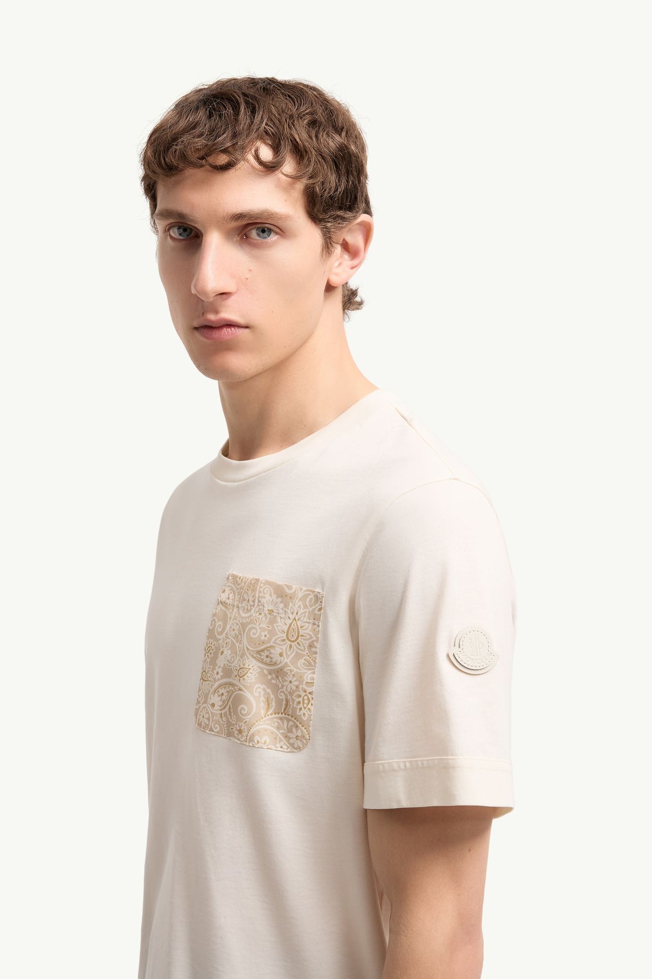 T-Shirt aus Baumwolle mit Paisleymuster Herren Weiß Moncler 1