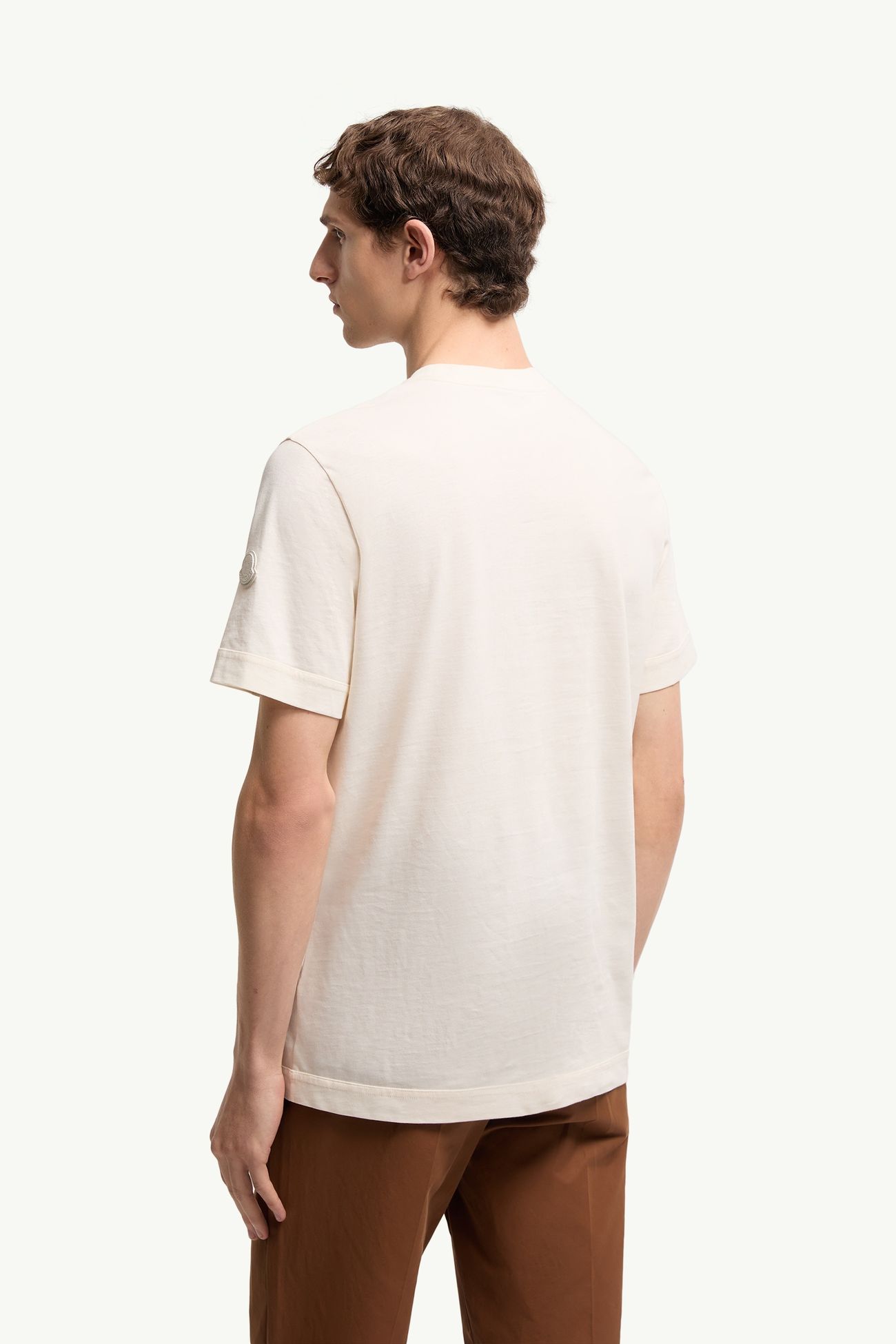 Camiseta de algodón con estampado de cachemira Hombre Blanco Moncler 4