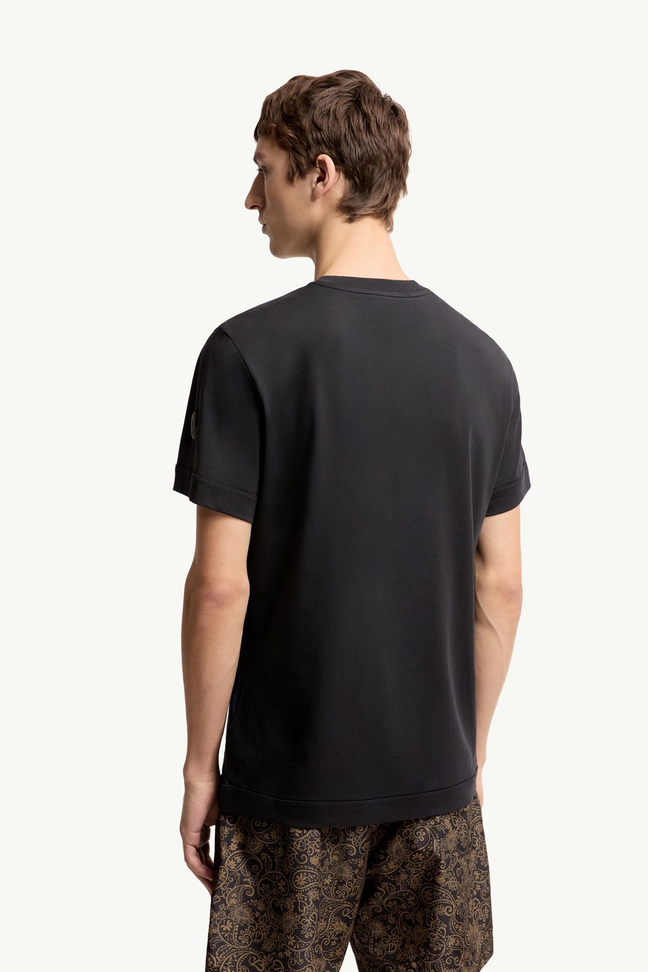 T-Shirt aus Baumwolle mit Paisleymuster Herren Navyblau Moncler 4