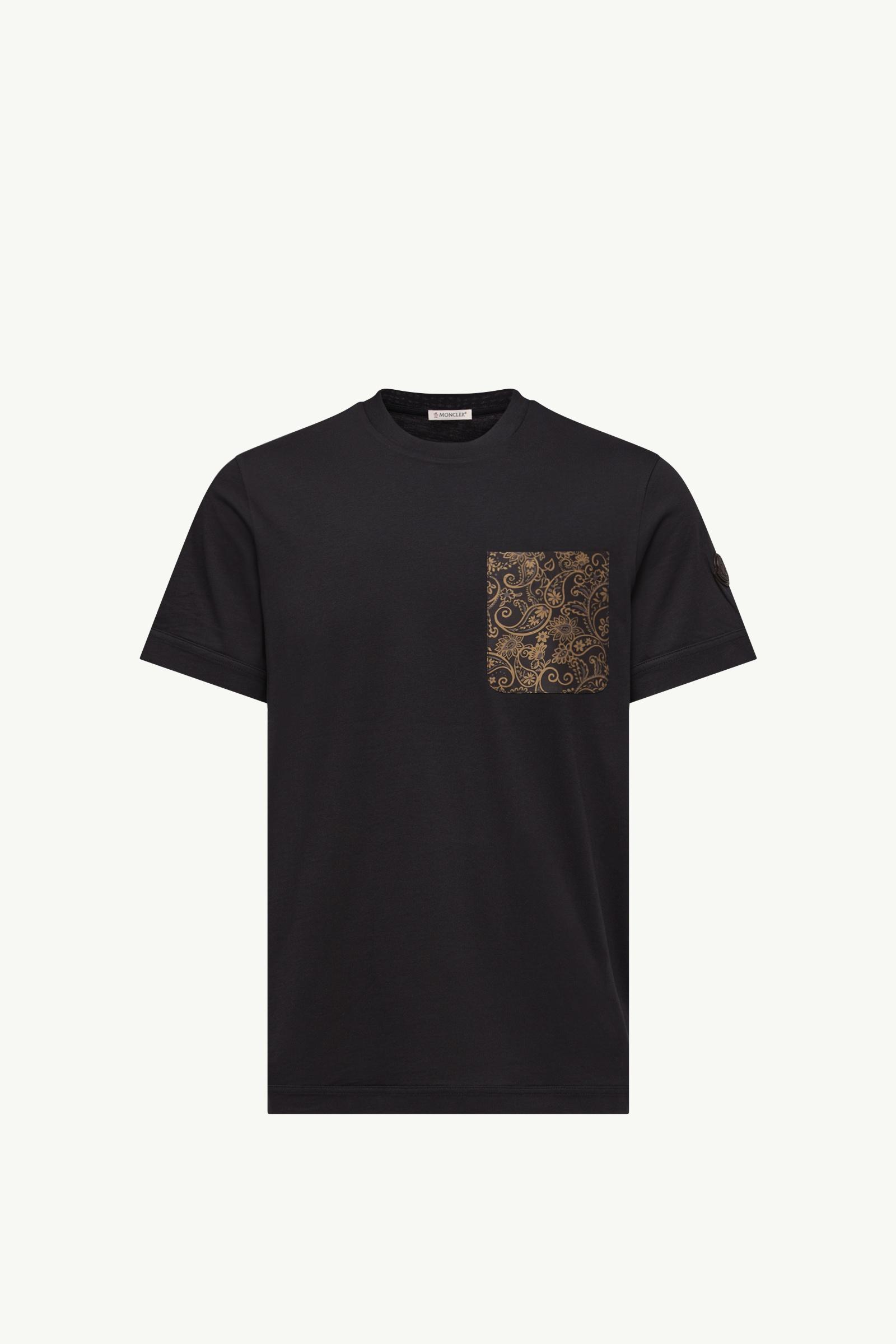 Navy Blue Paisley Print Cotton T-Shirt - Polos & T-shirts for Men