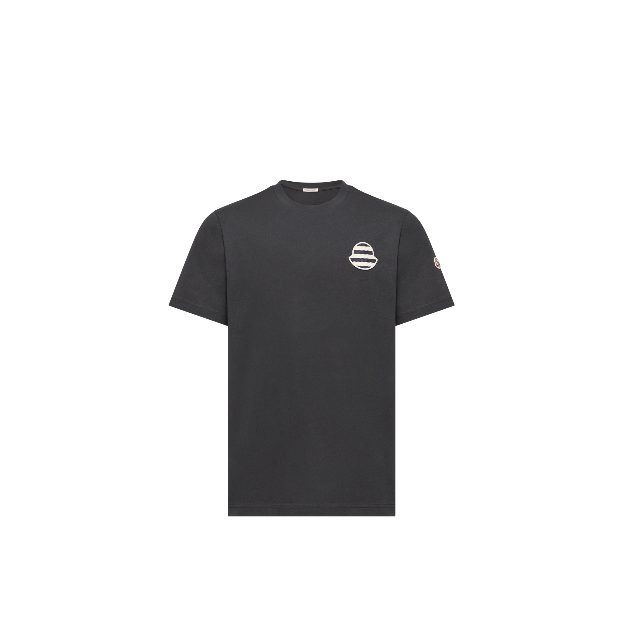 Moncler   Striped Logo Cotton Jersey T-Shirt for Men in Blue, Size: 3XL