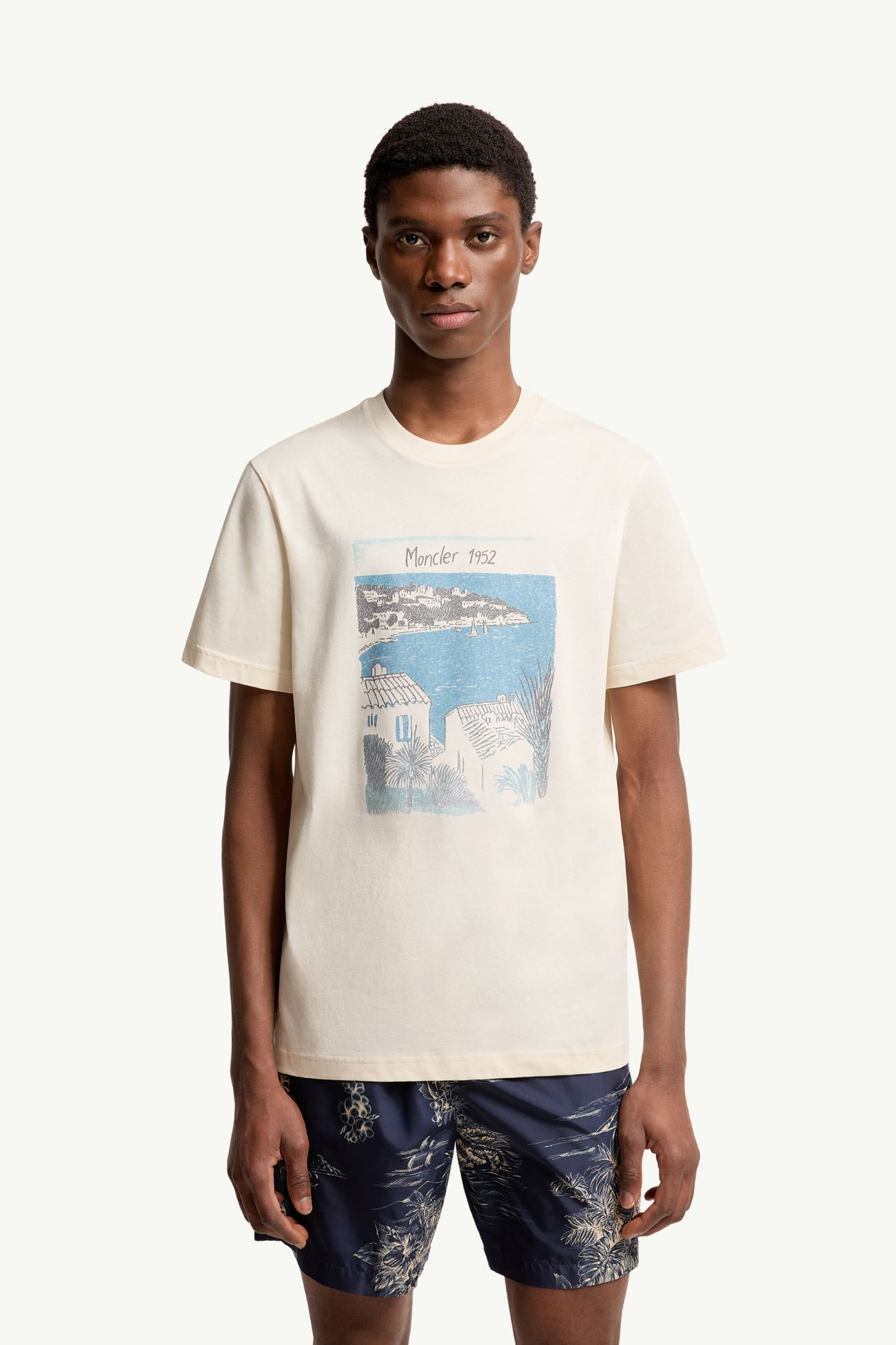 T-shirt in cotone con stampa marittima Uomo Bianco Avorio Moncler 3
