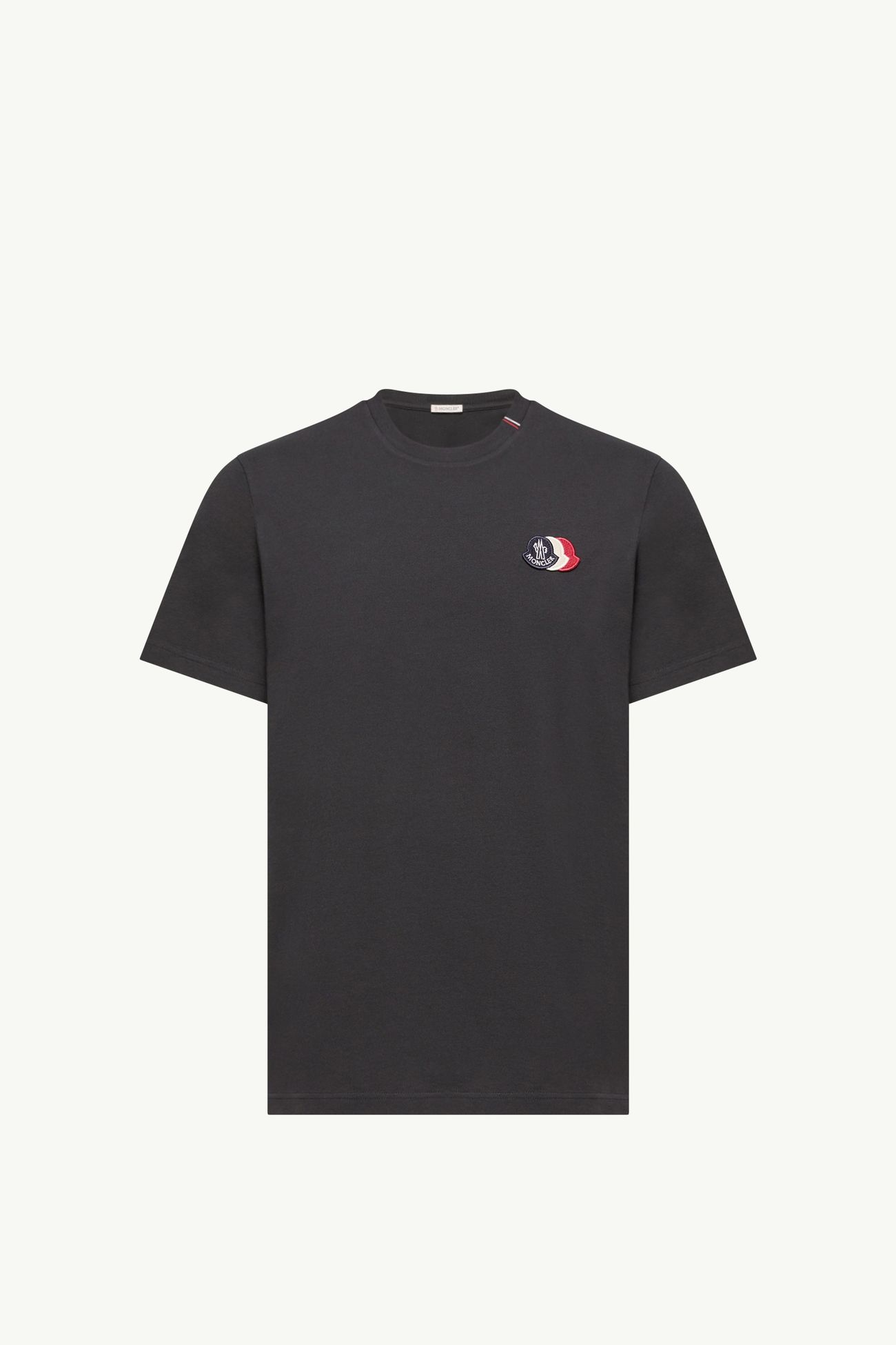 Camiseta de algodón con logotipo tricolor bordado Hombre Azul marino Moncler 2