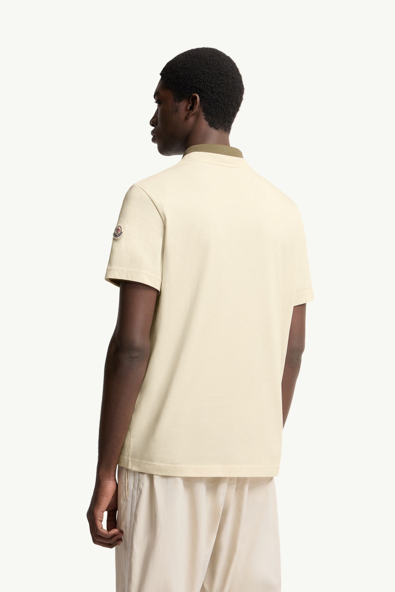 Camiseta de algodón con estampado de logotipo Hombre Blanco Marfil Moncler 4