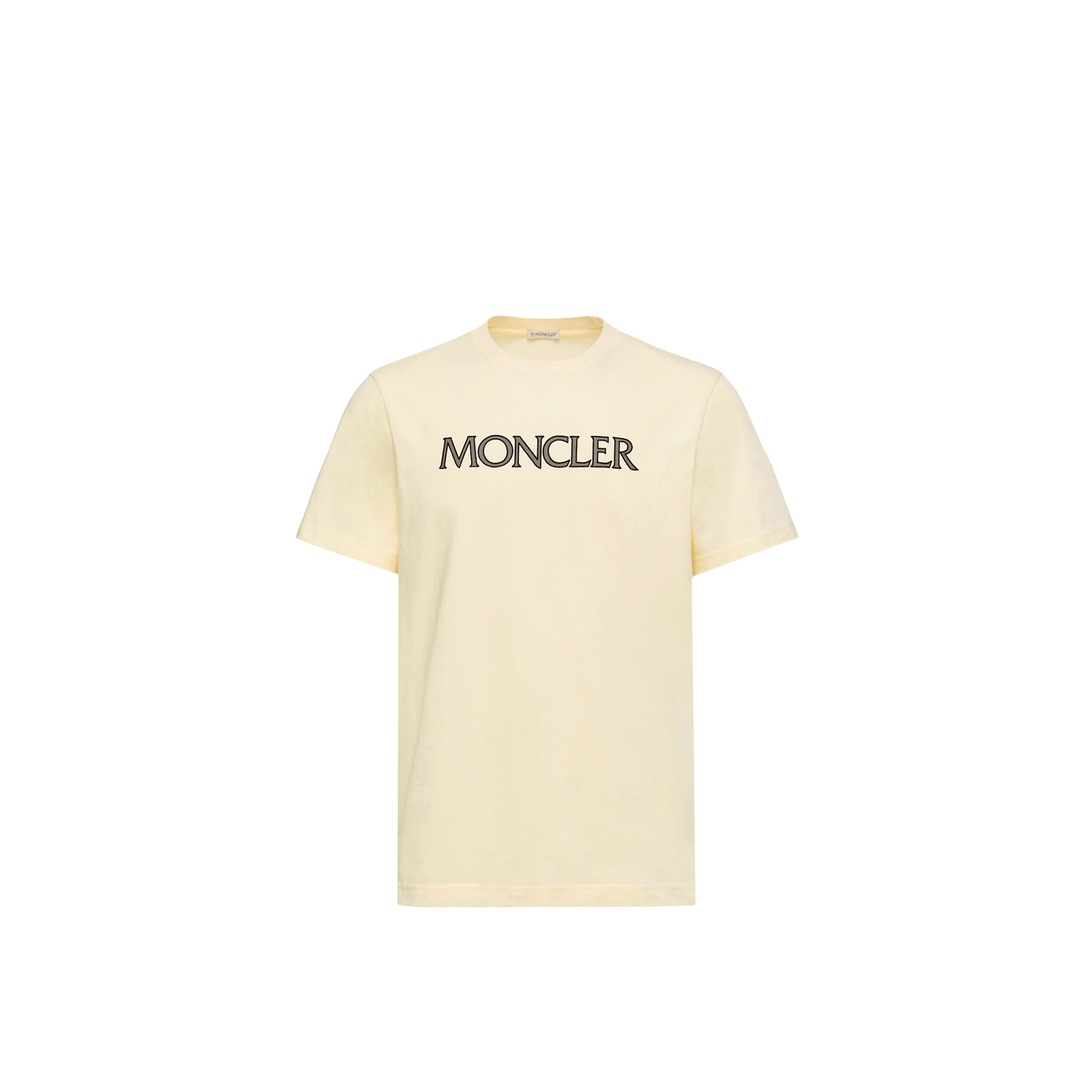 Moncler   Logo Print Cotton T-Shirt for Men in White, Size: Xl