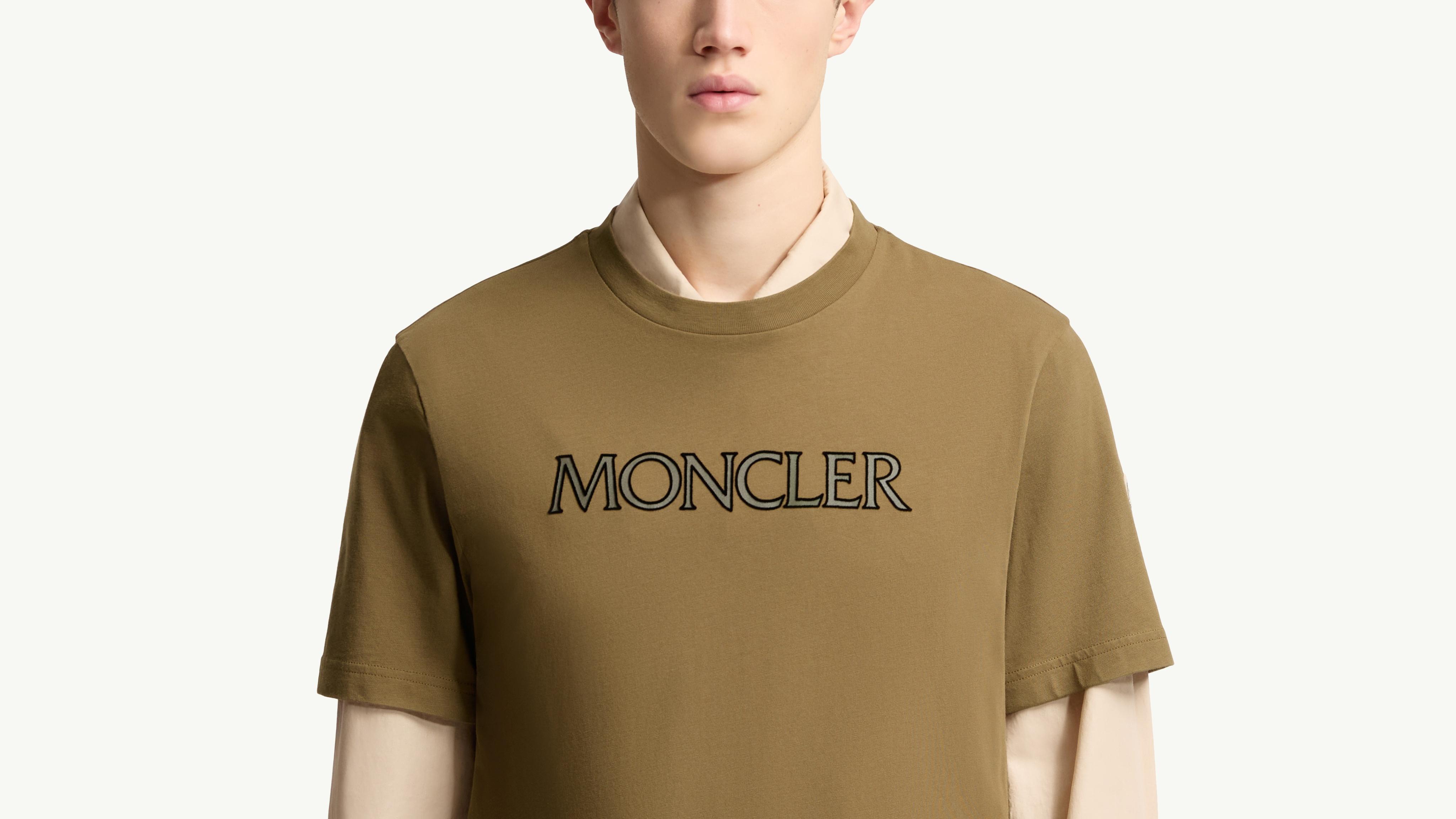 Olive Green Logo Print Cotton T-Shirt - Polos & T-shirts for Men