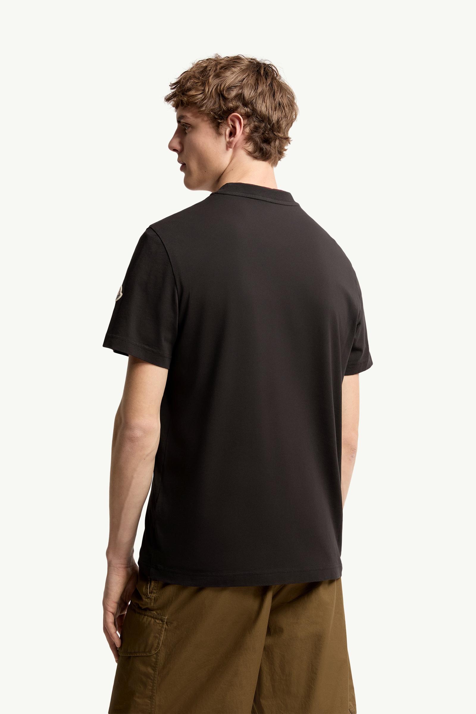 Black Logo Print Cotton T-Shirt - Polos & T-shirts for Men