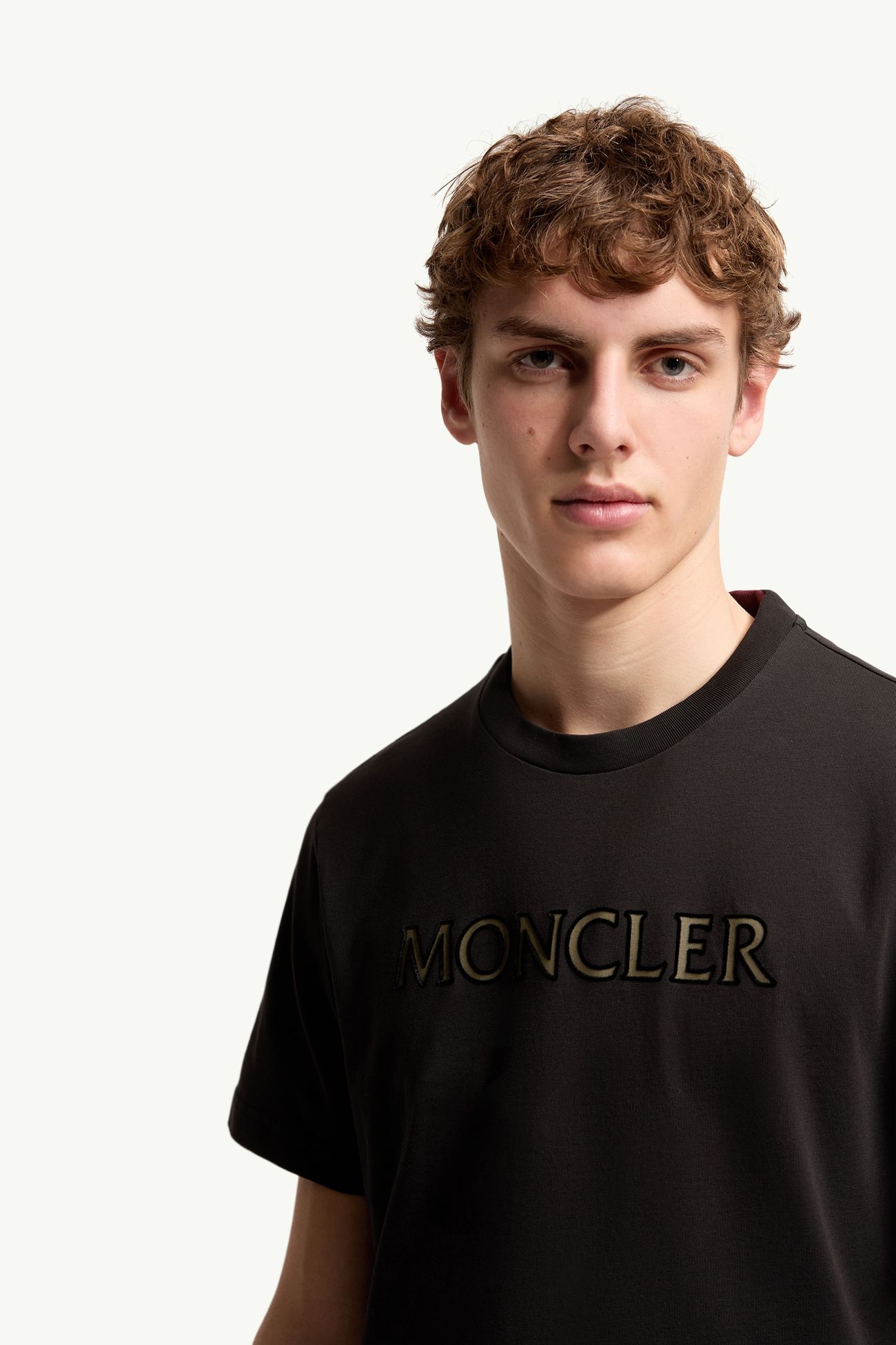 Logo Print Cotton T-Shirt Men Black Moncler 5