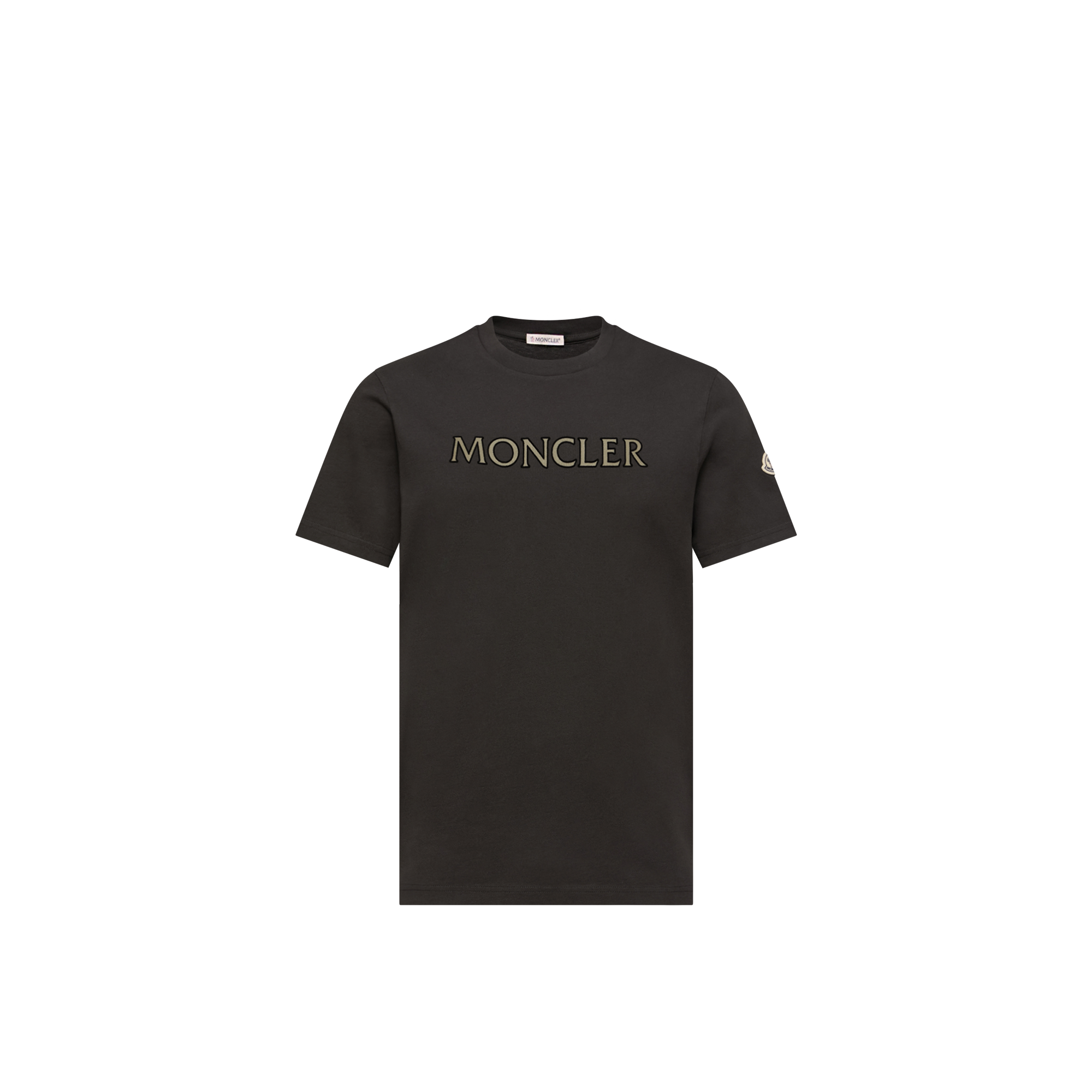 Moncler   Logo Print Cotton T-Shirt for Men in Black, Size: Xxl