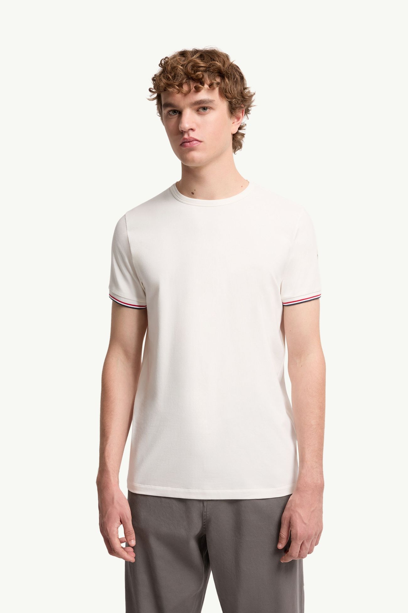 Tricolour-Trimmed Cotton T-Shirt Men Off White Moncler 3