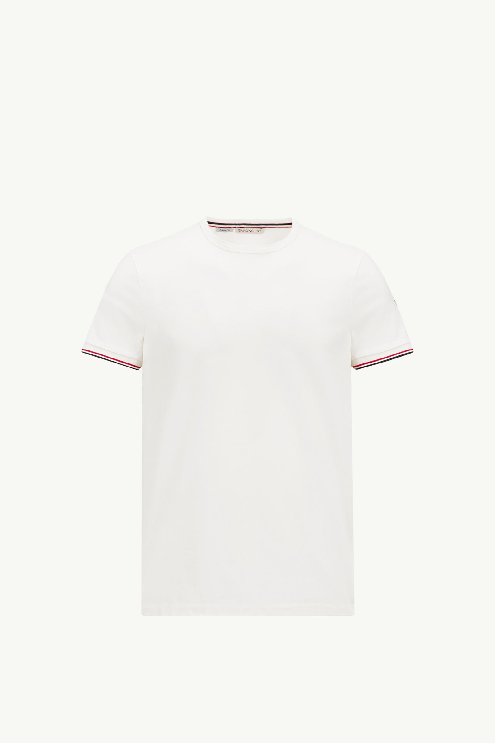 Off White Tricolor-Trimmed Cotton T-Shirt - Polos & T-shirts for