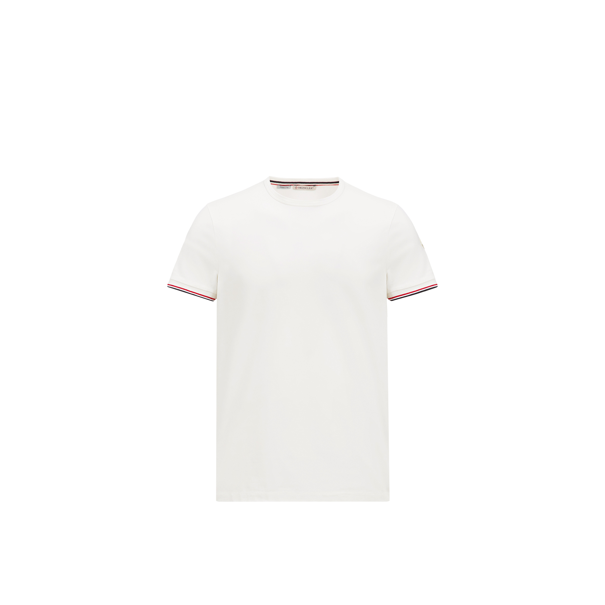 Moncler   Tricolour-Trimmed Cotton T-Shirt for Men in White, Size: Xs