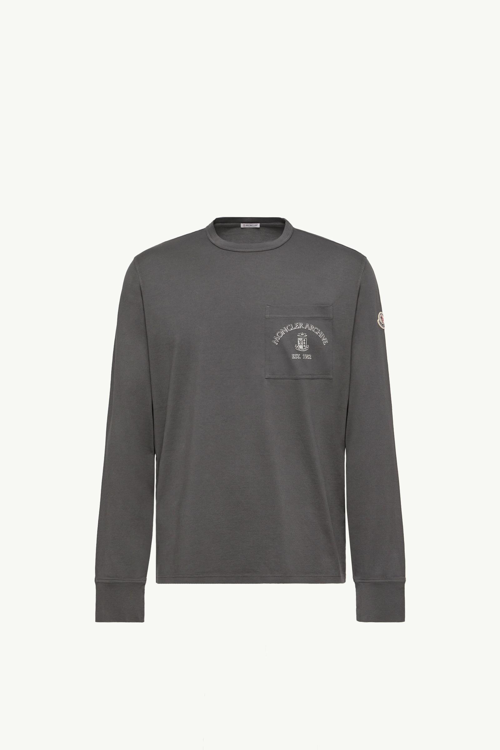 Rowing Logo Long Sleeve Cotton T-Shirt Men Dark Gray Moncler, 1 of 0