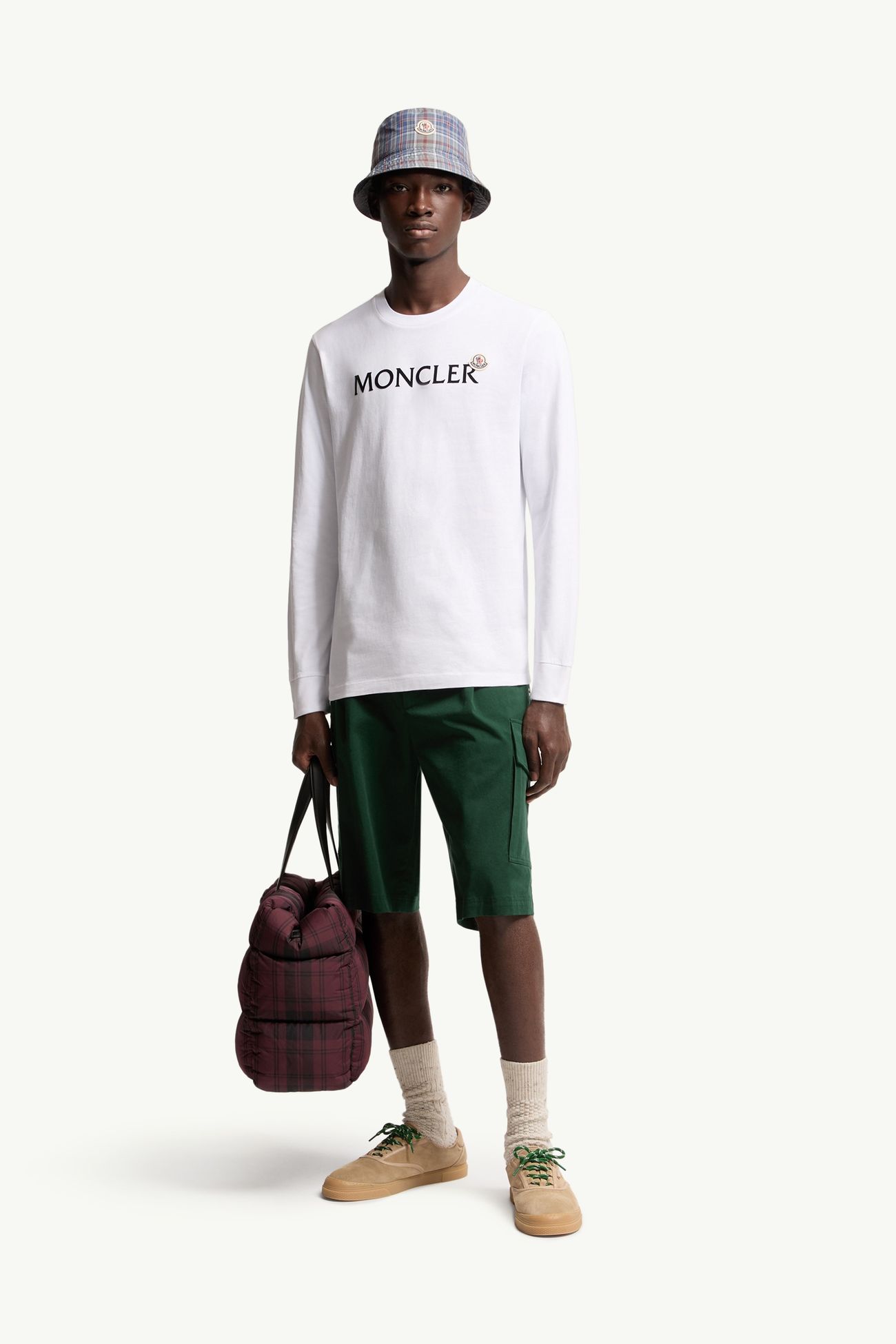 Logo Cotton Sweatshirt Men White Moncler 0