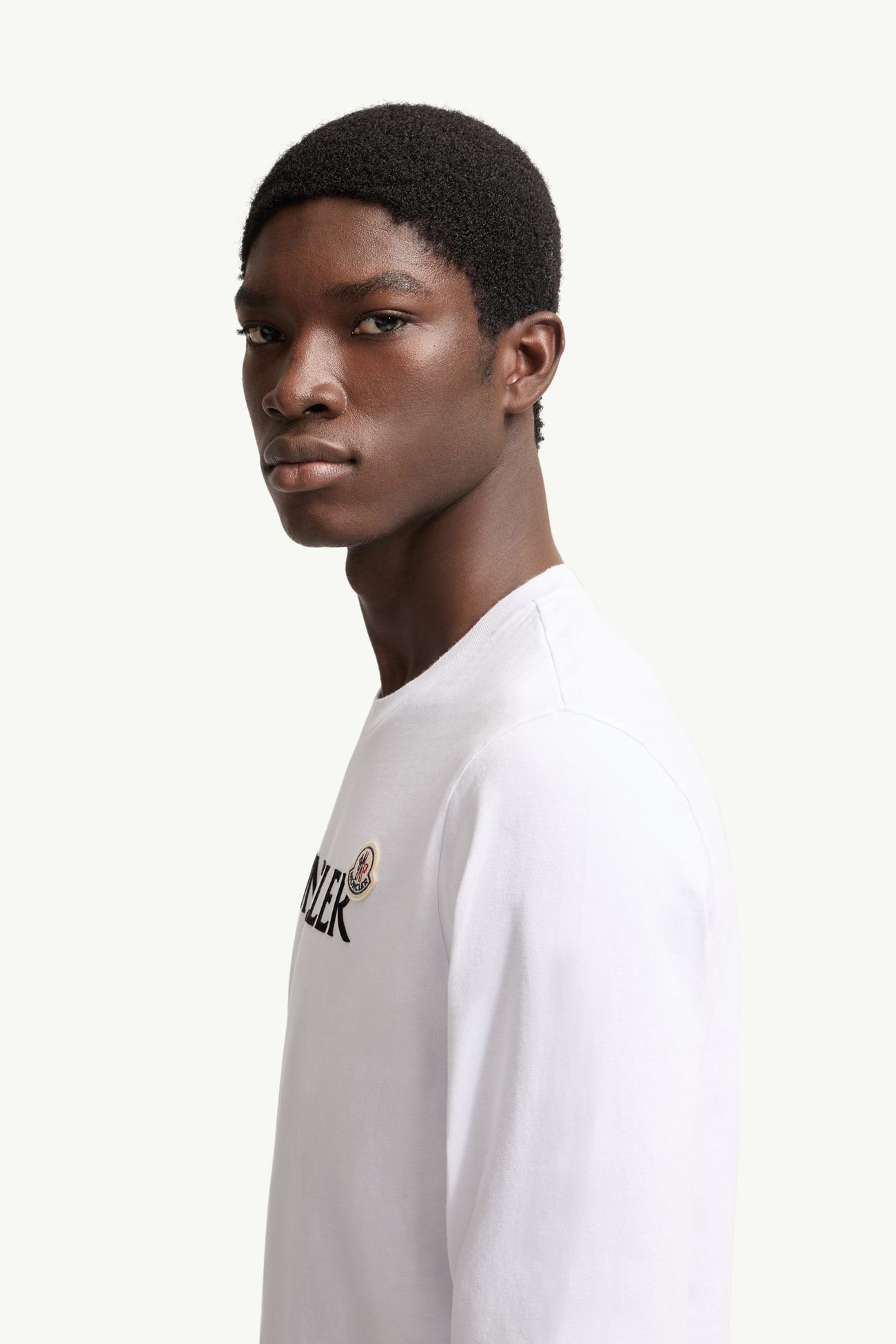 Logo Cotton Sweatshirt Men White Moncler 1