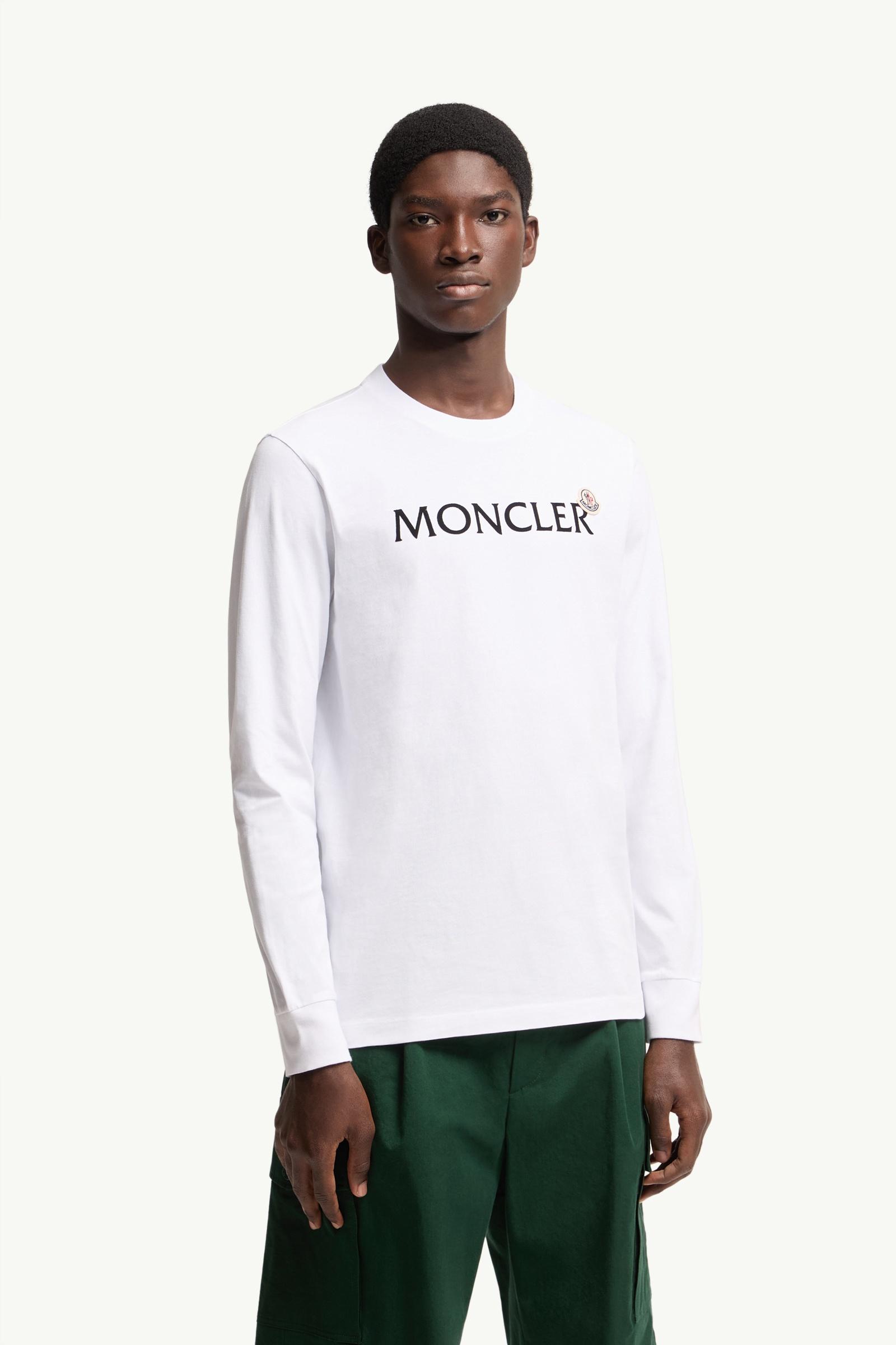 White Logo Cotton Sweatshirt - Polos & T-shirts for Men | Moncler JP
