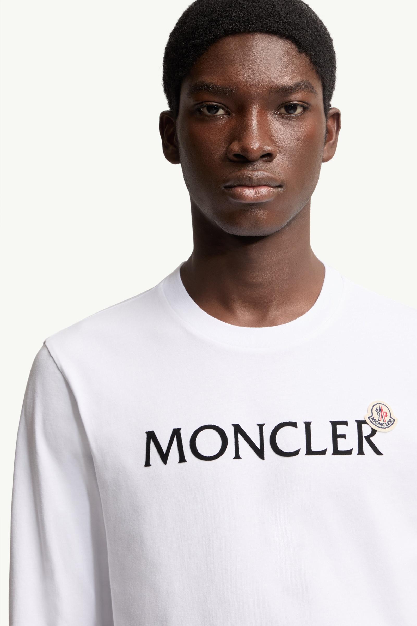 White Logo Cotton Sweatshirt - Polos & T-shirts for Men | Moncler JP