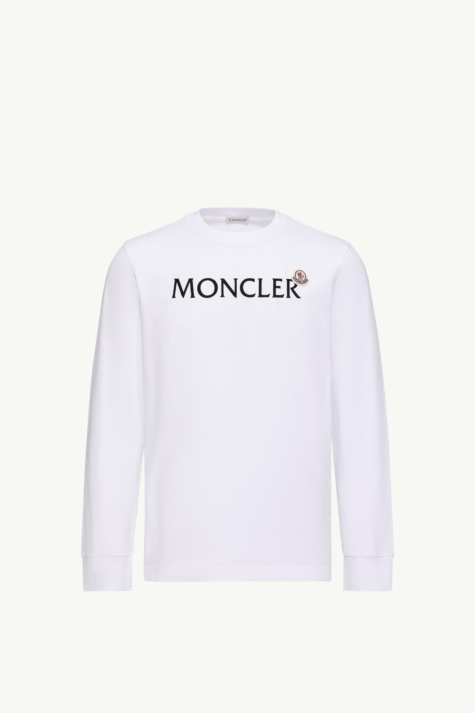 White Logo Cotton Sweatshirt - Polos & T-shirts for Men | Moncler JP