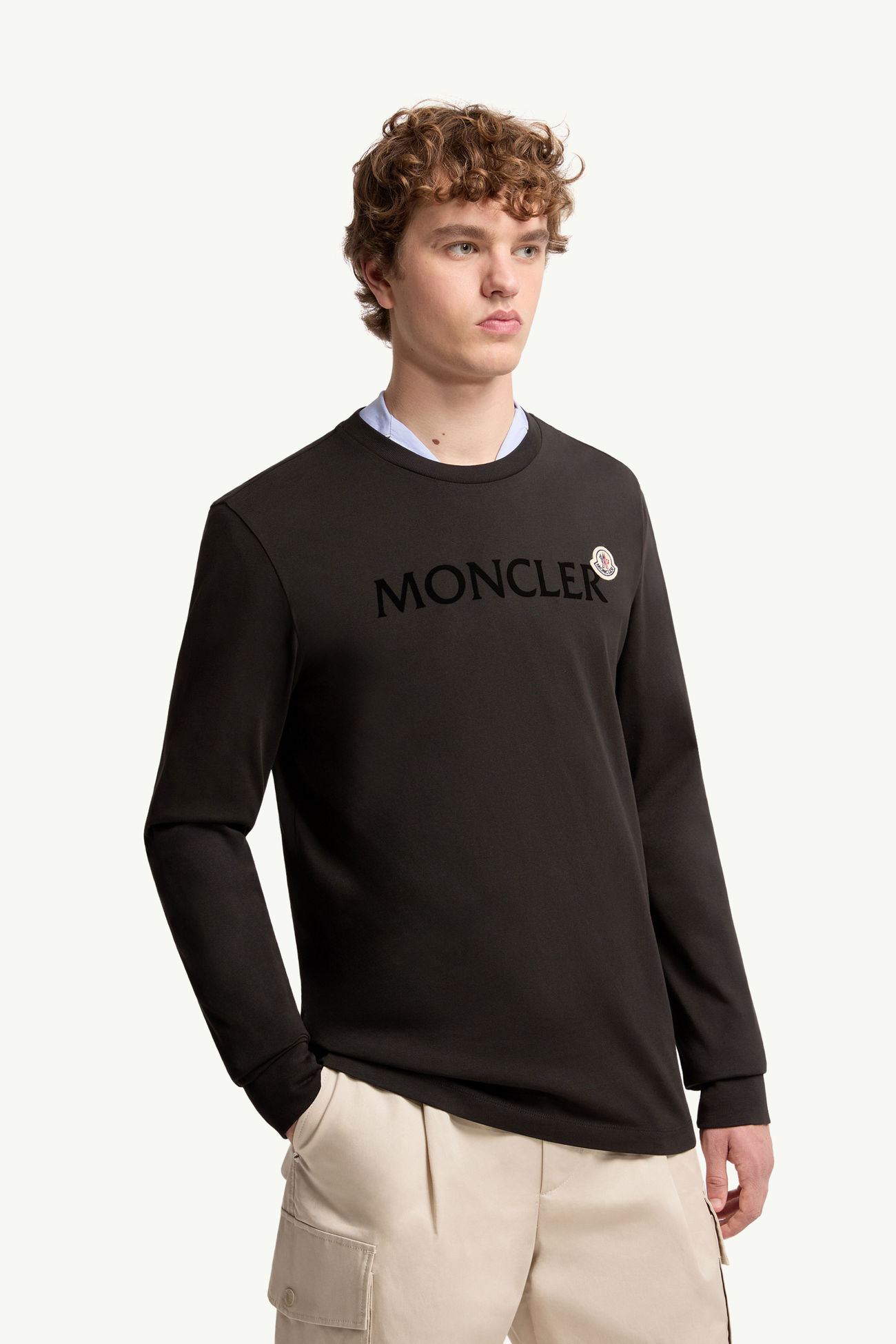 標誌棉質衛衣 男士 黑色 Moncler 3