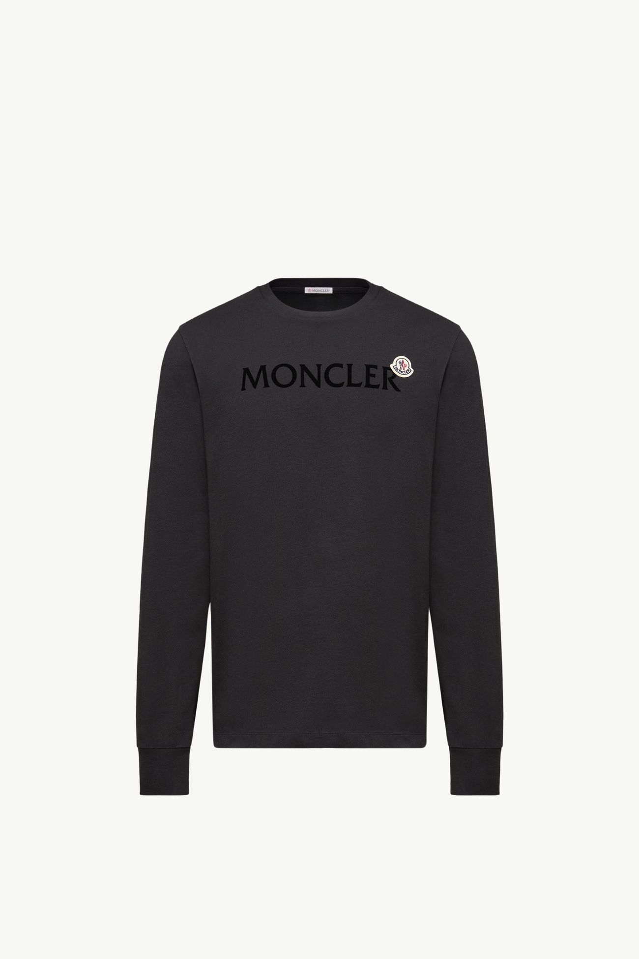 Felpa logata in cotone Uomo Nero Moncler 2