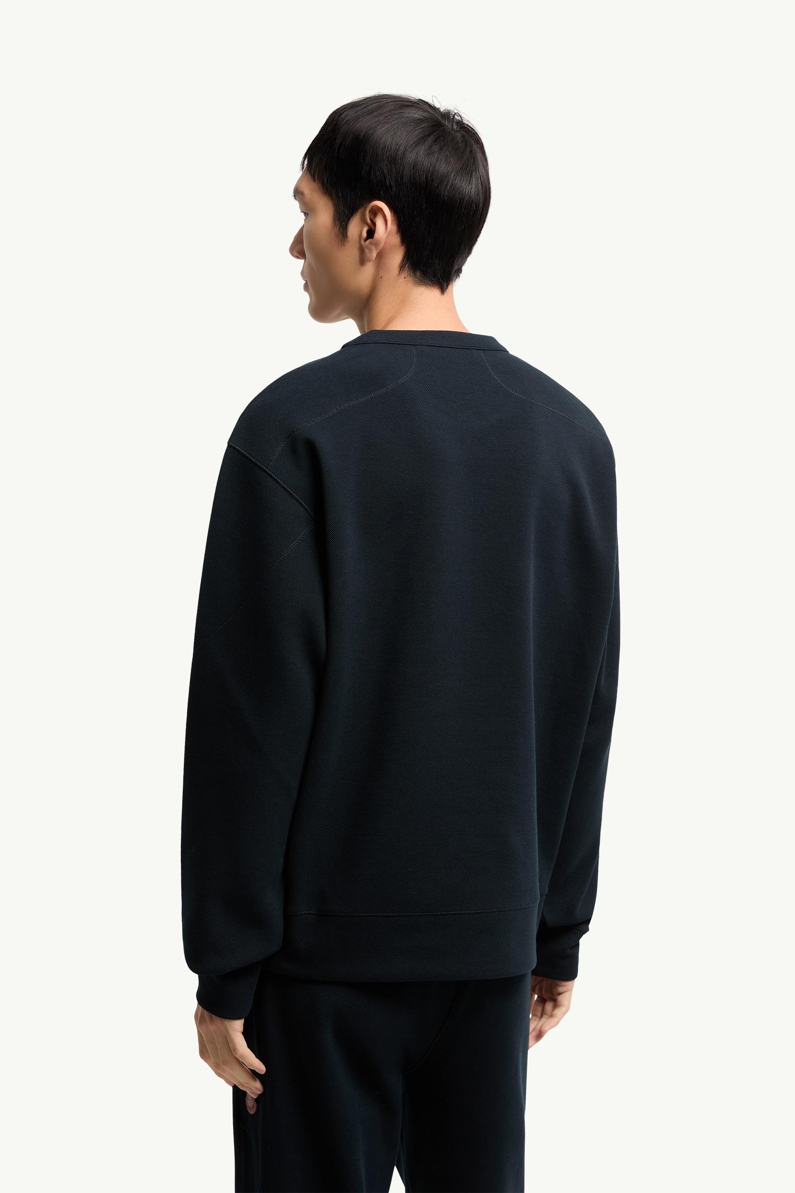 Navy Blue Stitch-Detailed Sweatshirt - Sweatshirts for Men