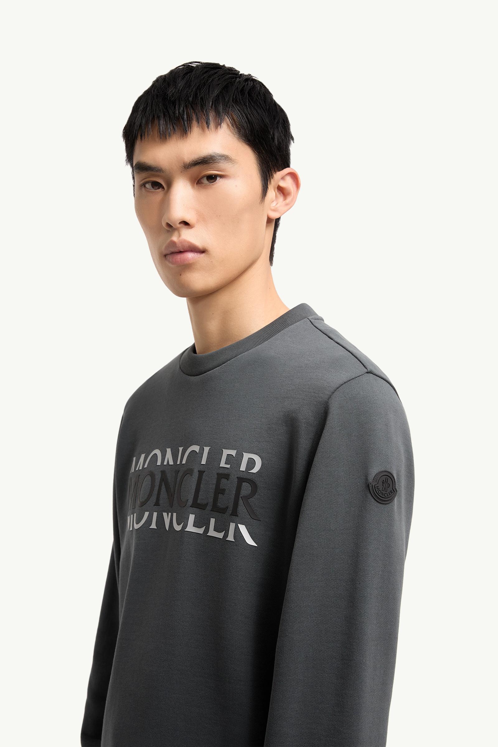 Dark Gray Logo Cotton Jersey Long Sleeve T-Shirt - Sweatshirts for