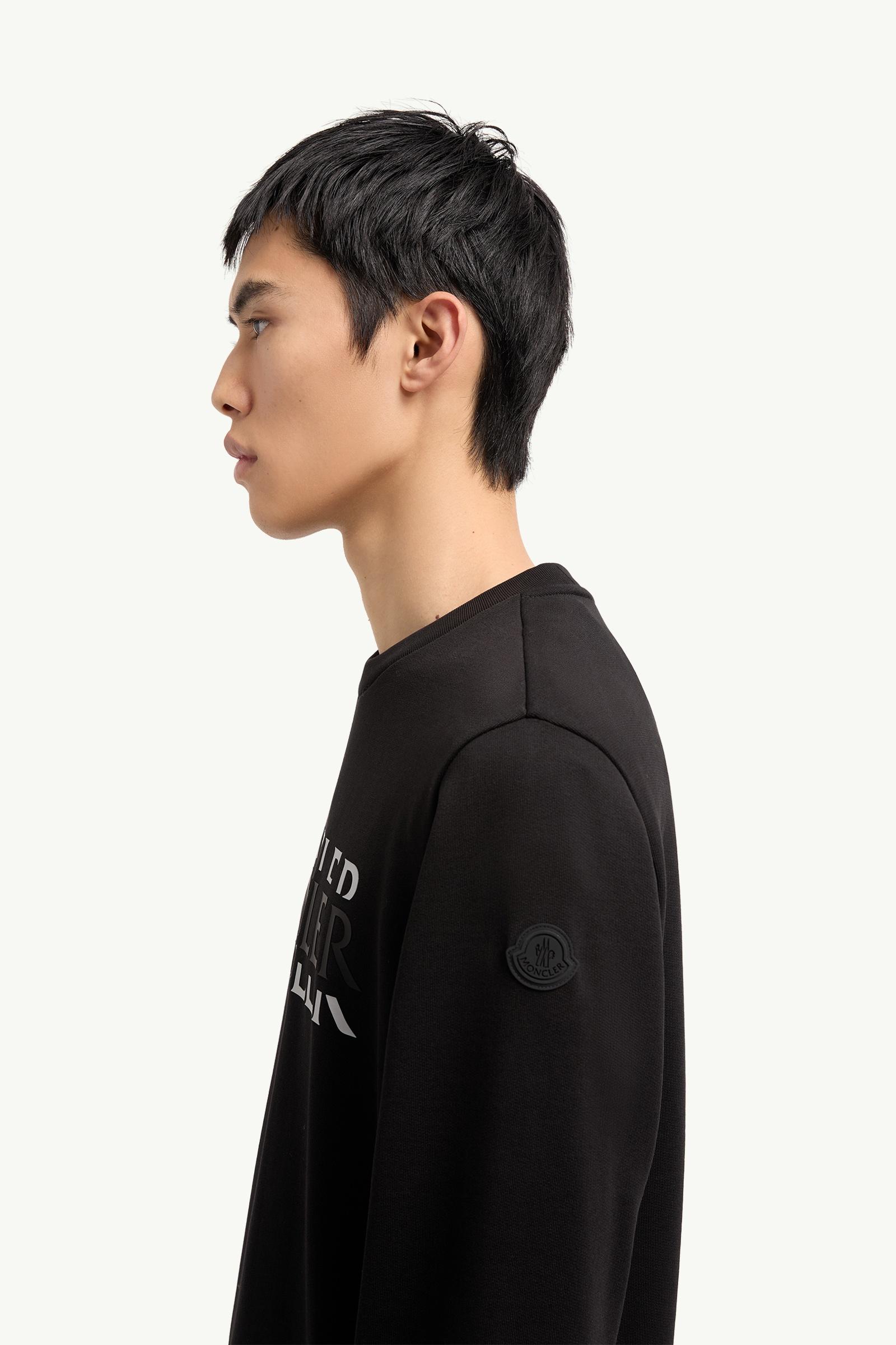 Black Logo Cotton Jersey Long Sleeve T-Shirt - Sweatshirts for Men