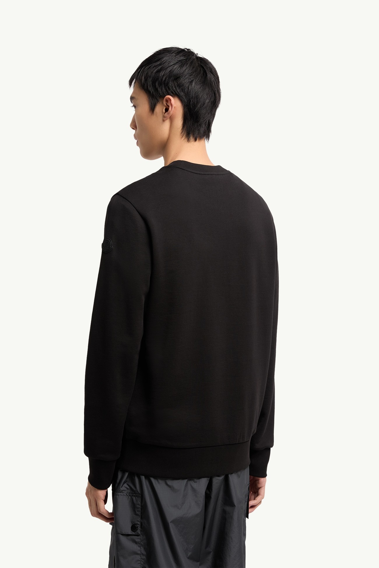 Logo Cotton Jersey Long Sleeve T-Shirt Men Black Moncler 4
