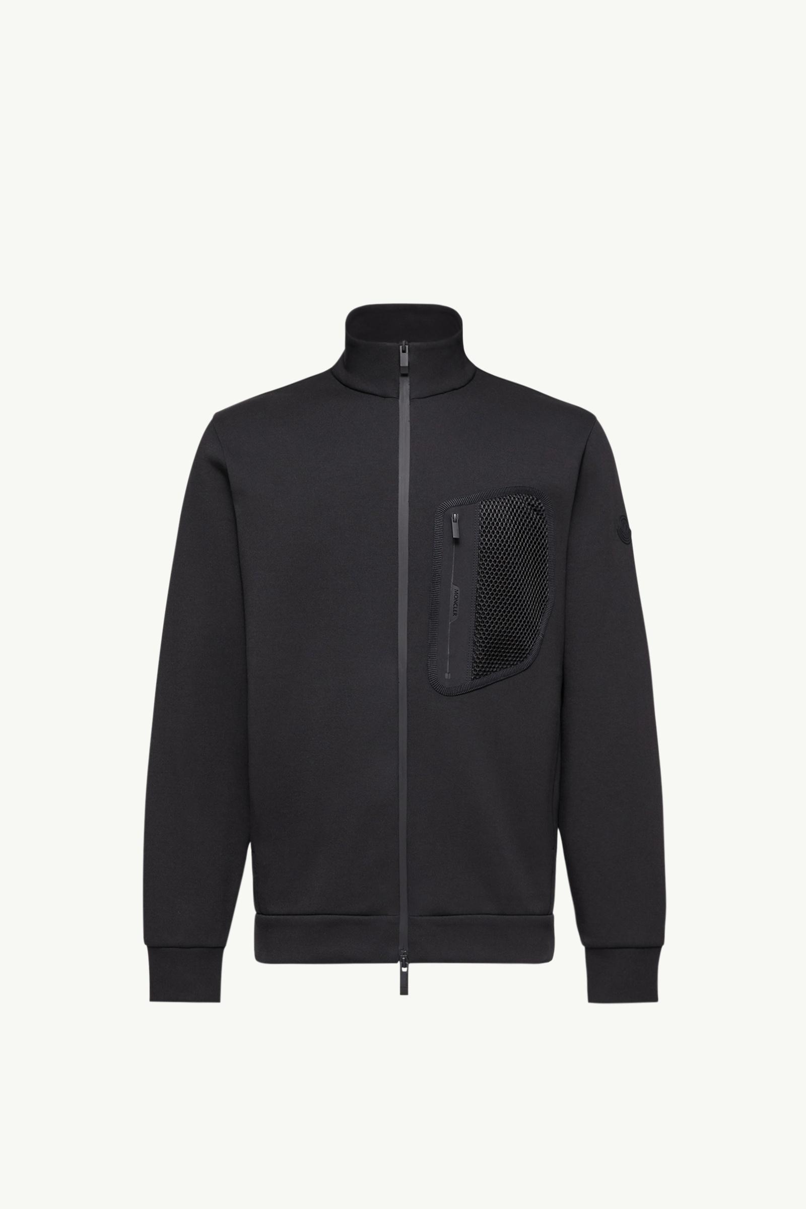 トップス 8000MONCLER Black Logo Cotton Zip-Up Sweatshirt - Sweatshirts for Men | Moncler CY