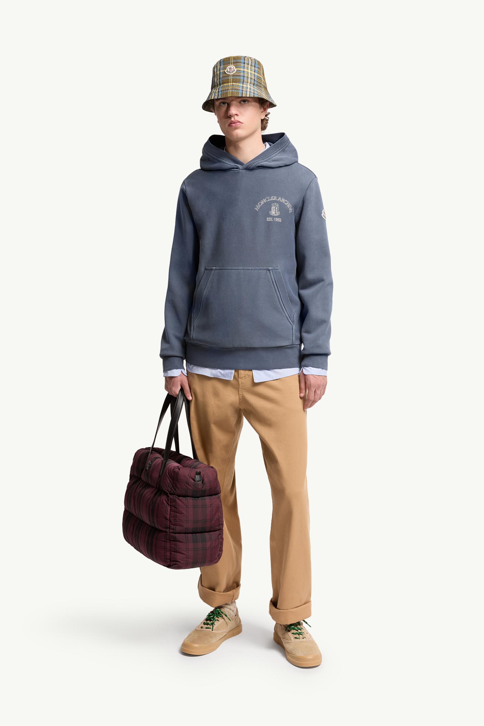 Cobalt Blue Rowing Logo Cotton Hoodie - Sweatshirts for Men